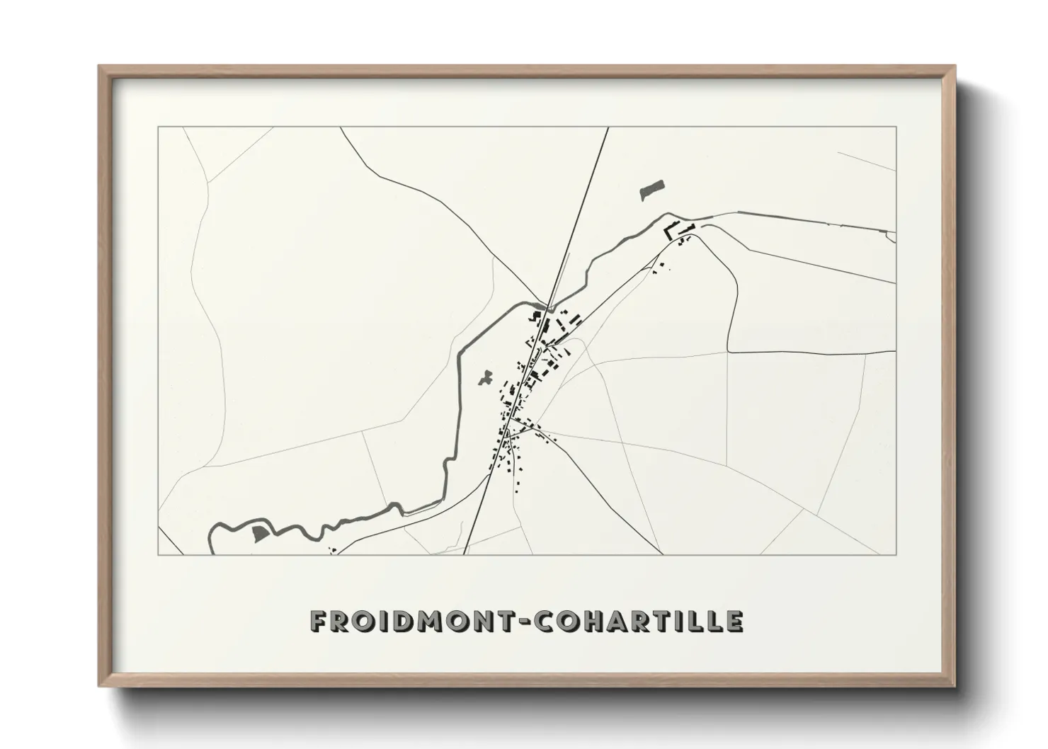 Une affiche de carte sur Froidmont-Cohartille
