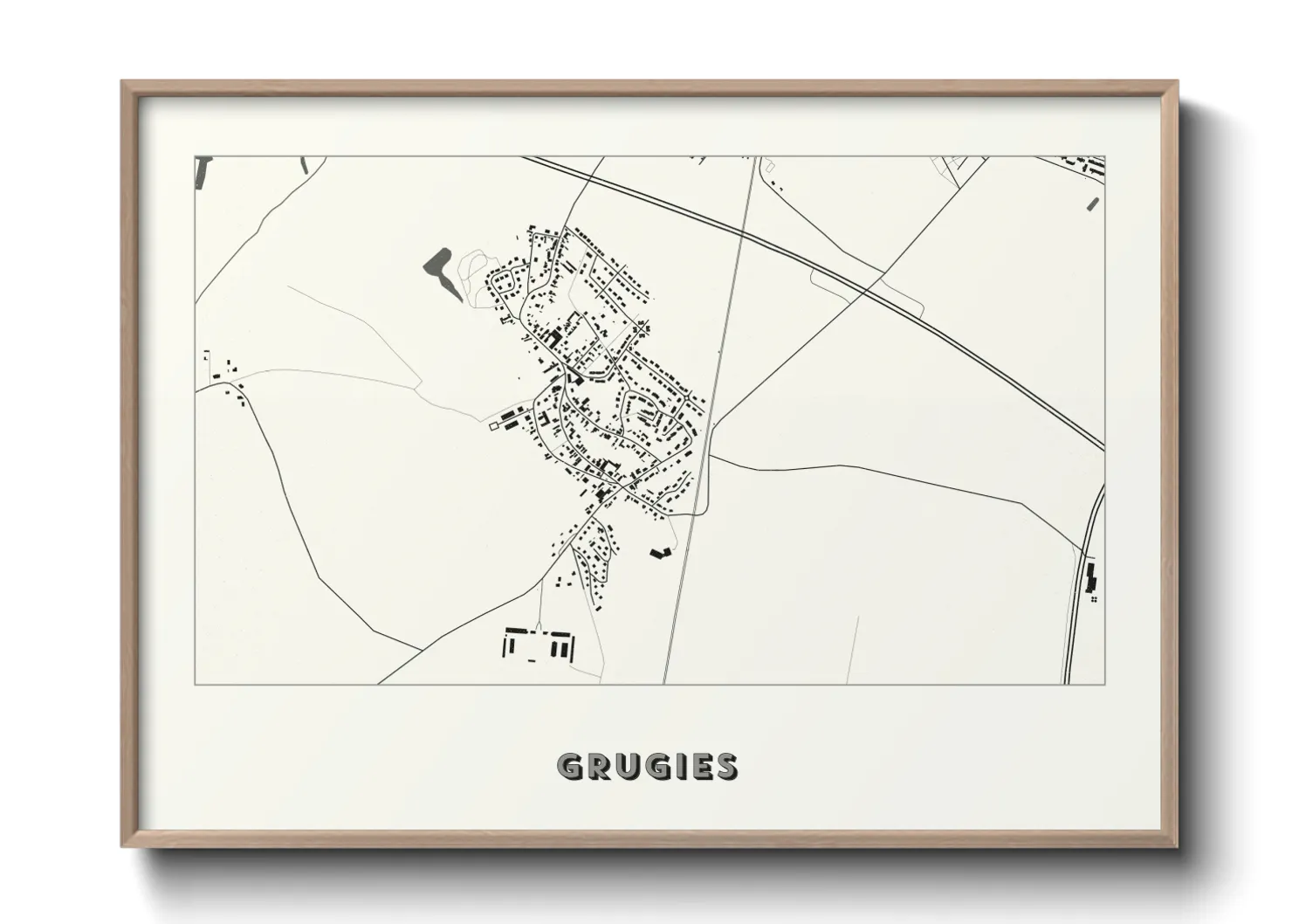 Une affiche de carte sur Grugies