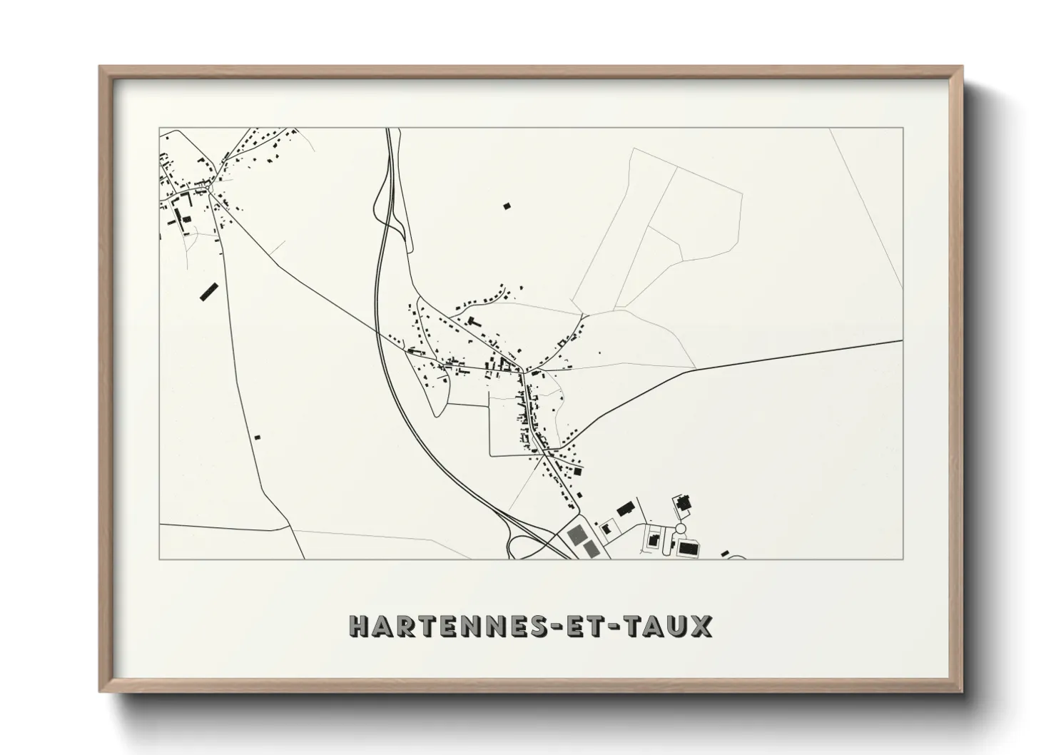 Une affiche de carte sur Hartennes-et-Taux