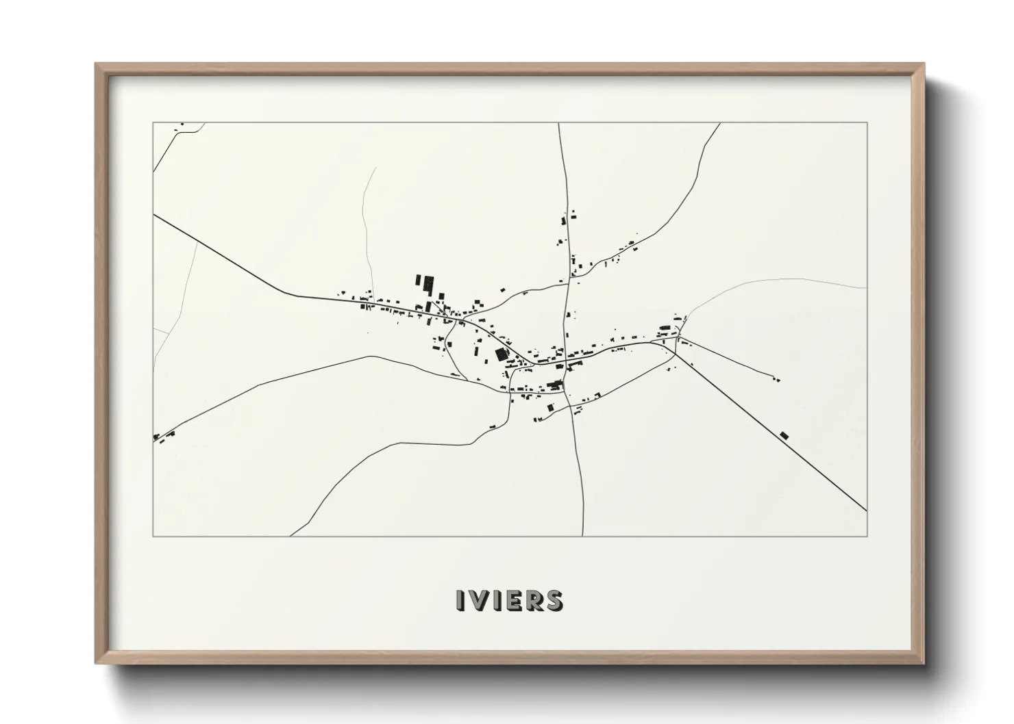 Une affiche de carte sur Iviers