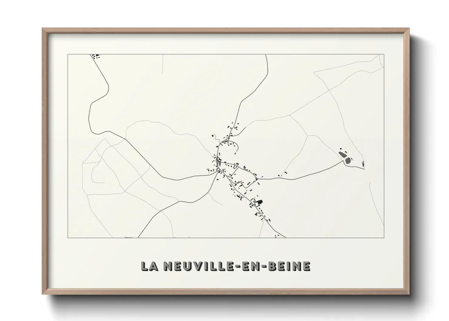 Une affiche de carte sur La Neuville-en-Beine