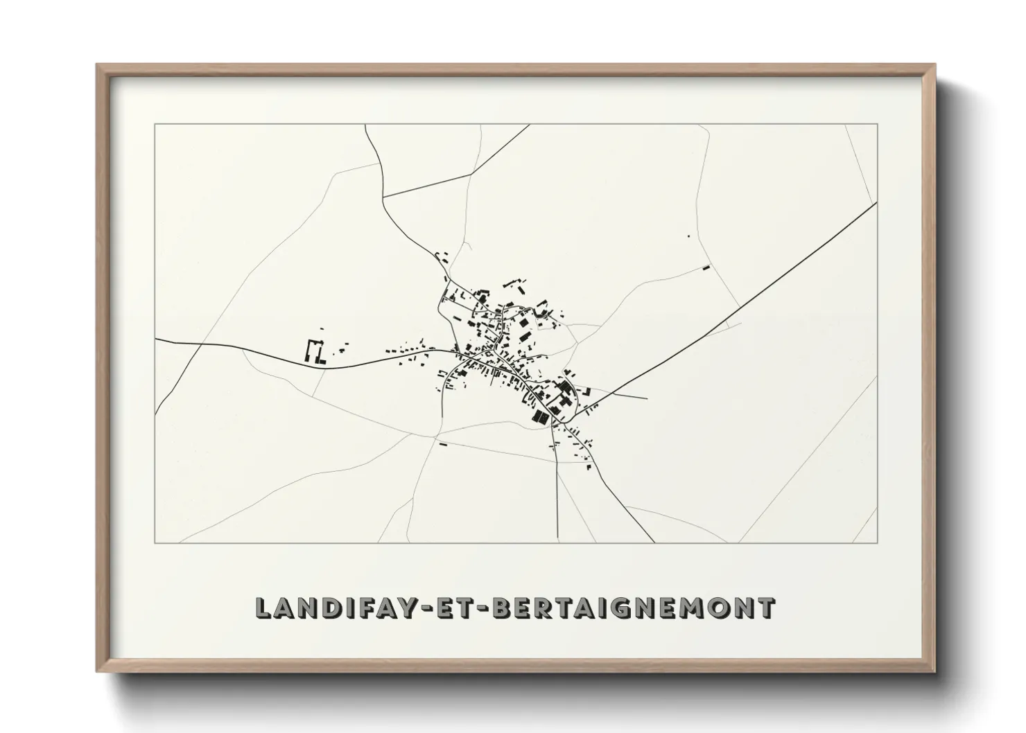 Une affiche de carte sur Landifay-et-Bertaignemont