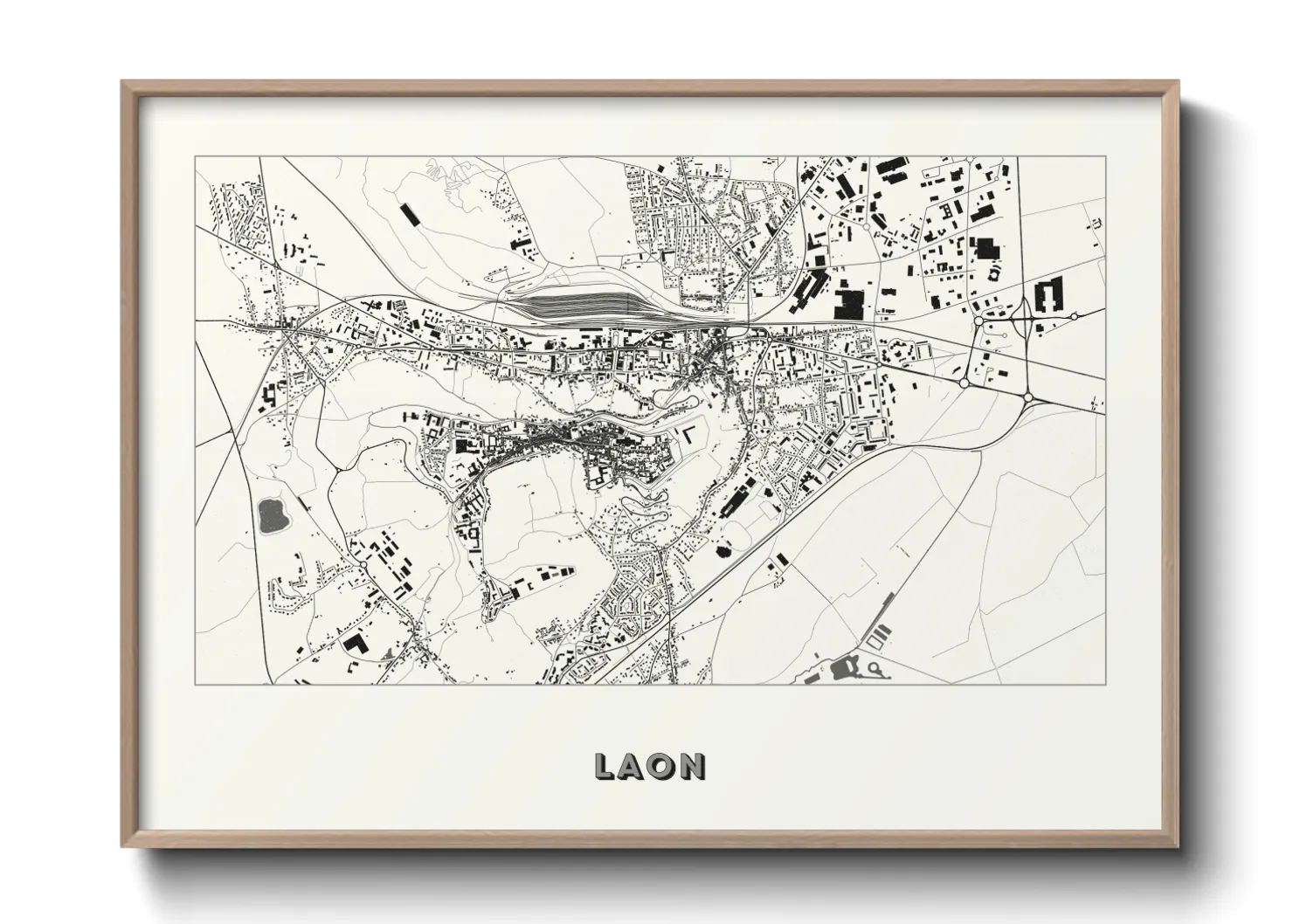 Une affiche de carte sur Laon