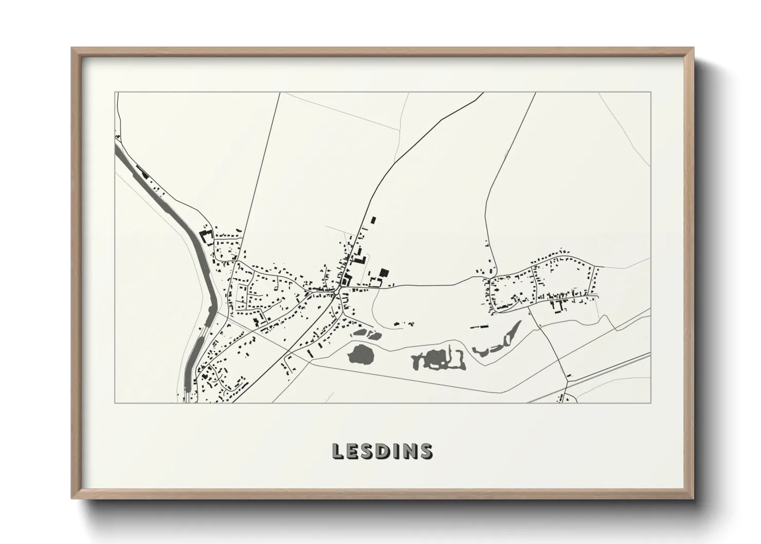 Une affiche de carte sur Lesdins