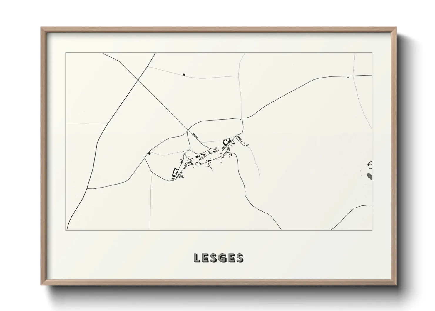 Une affiche de carte sur Lesges