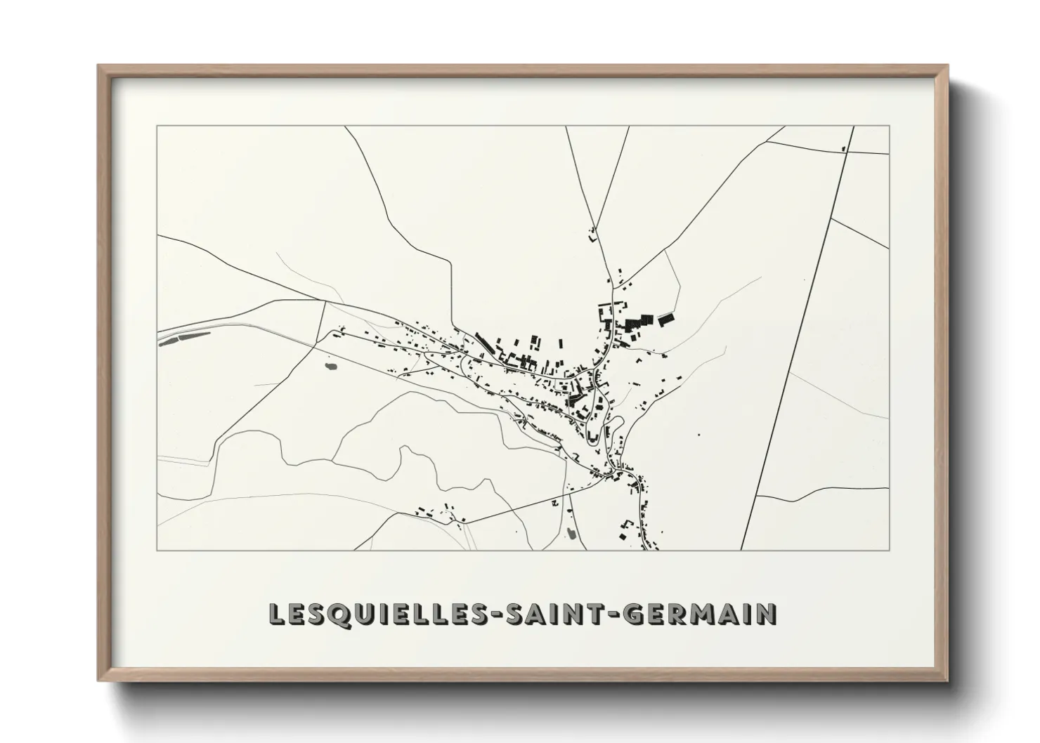 Une affiche de carte sur Lesquielles-Saint-Germain