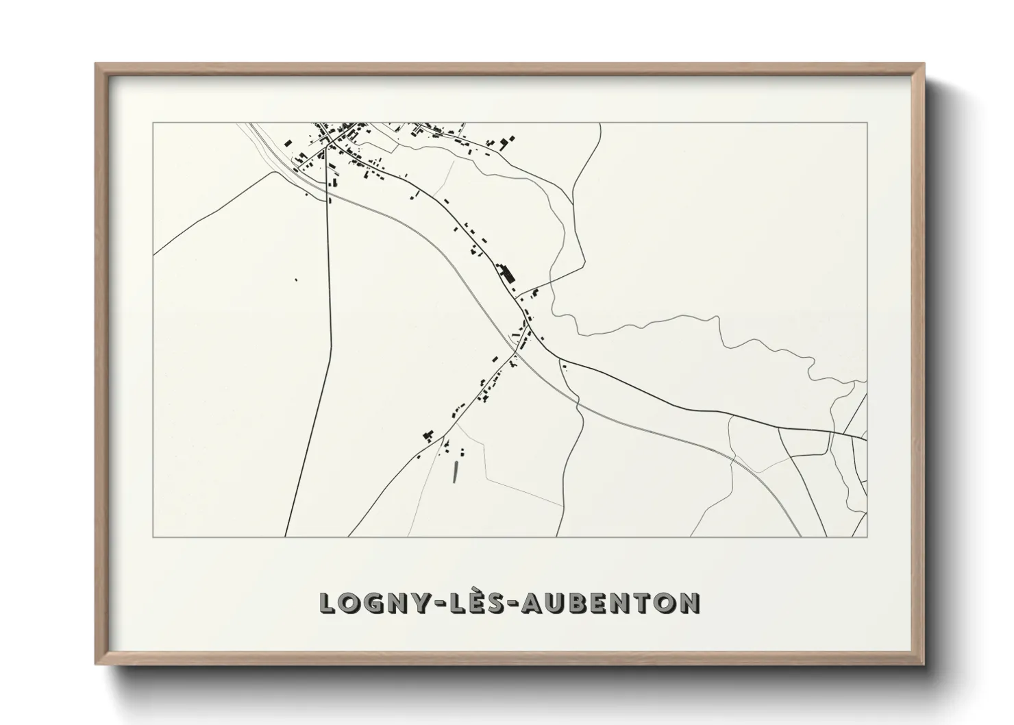 Une affiche de carte sur Logny-lès-Aubenton