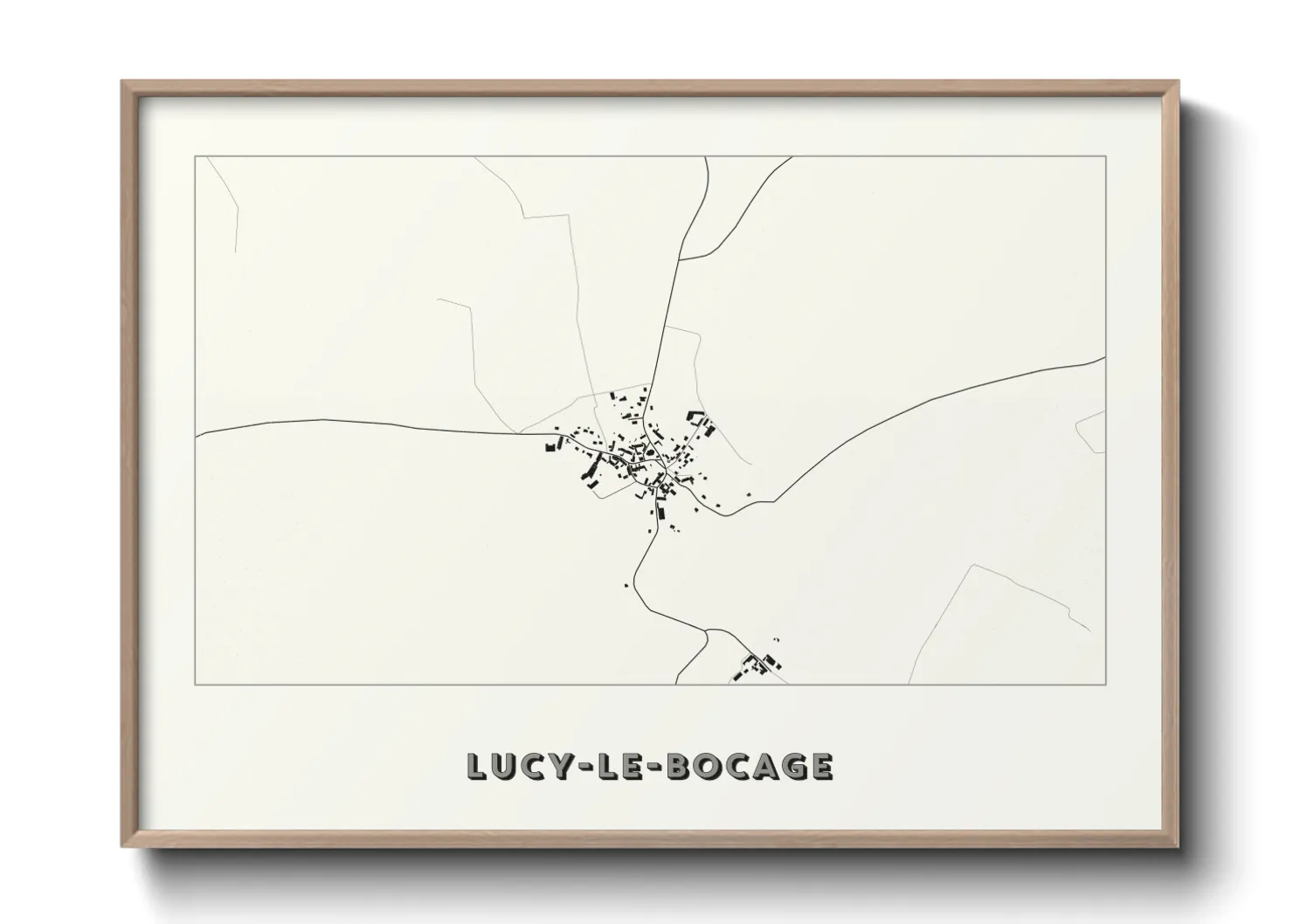 Une affiche de carte sur Lucy-le-Bocage