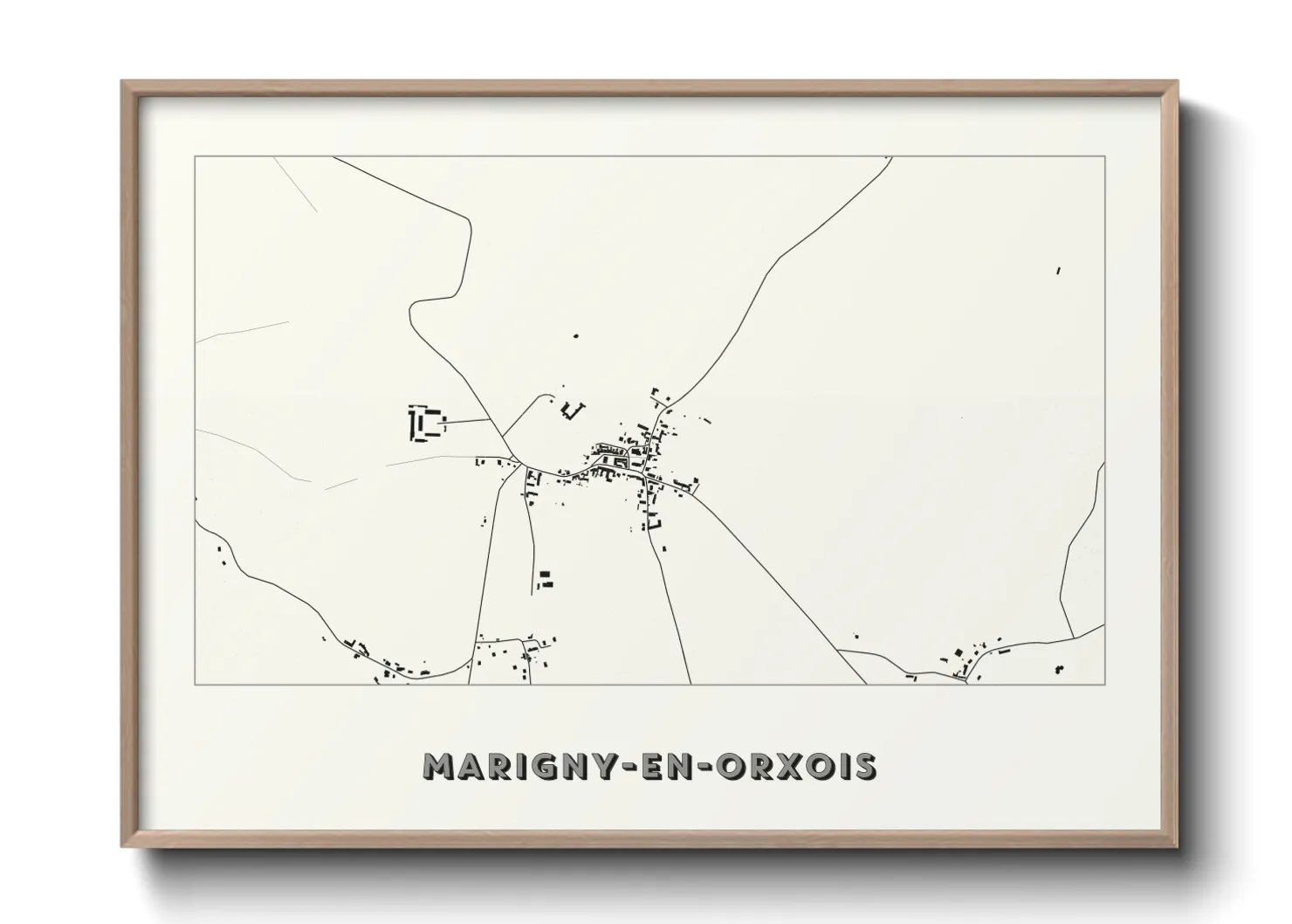 Une affiche de carte sur Marigny-en-Orxois