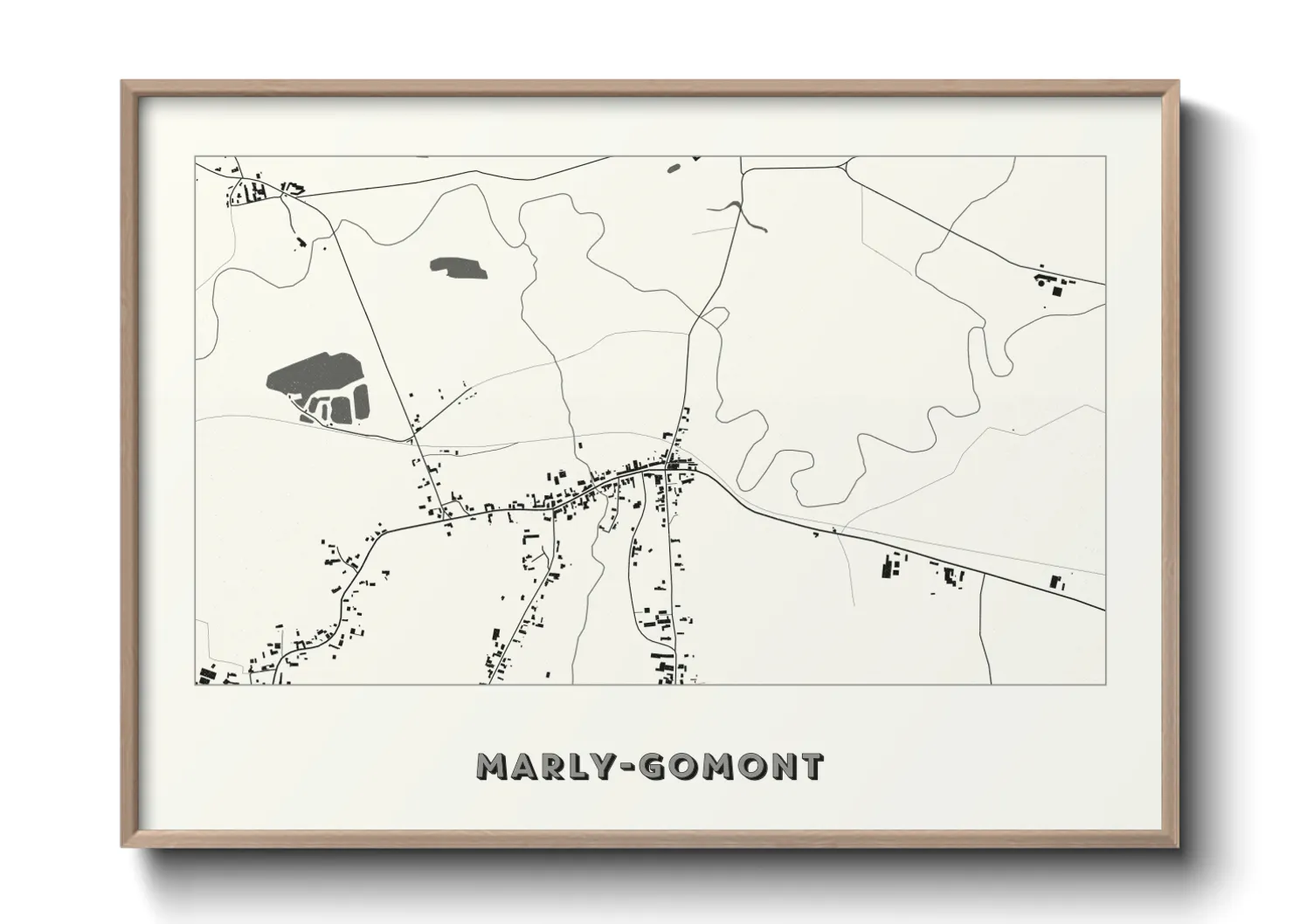 Une affiche de carte sur Marly-Gomont