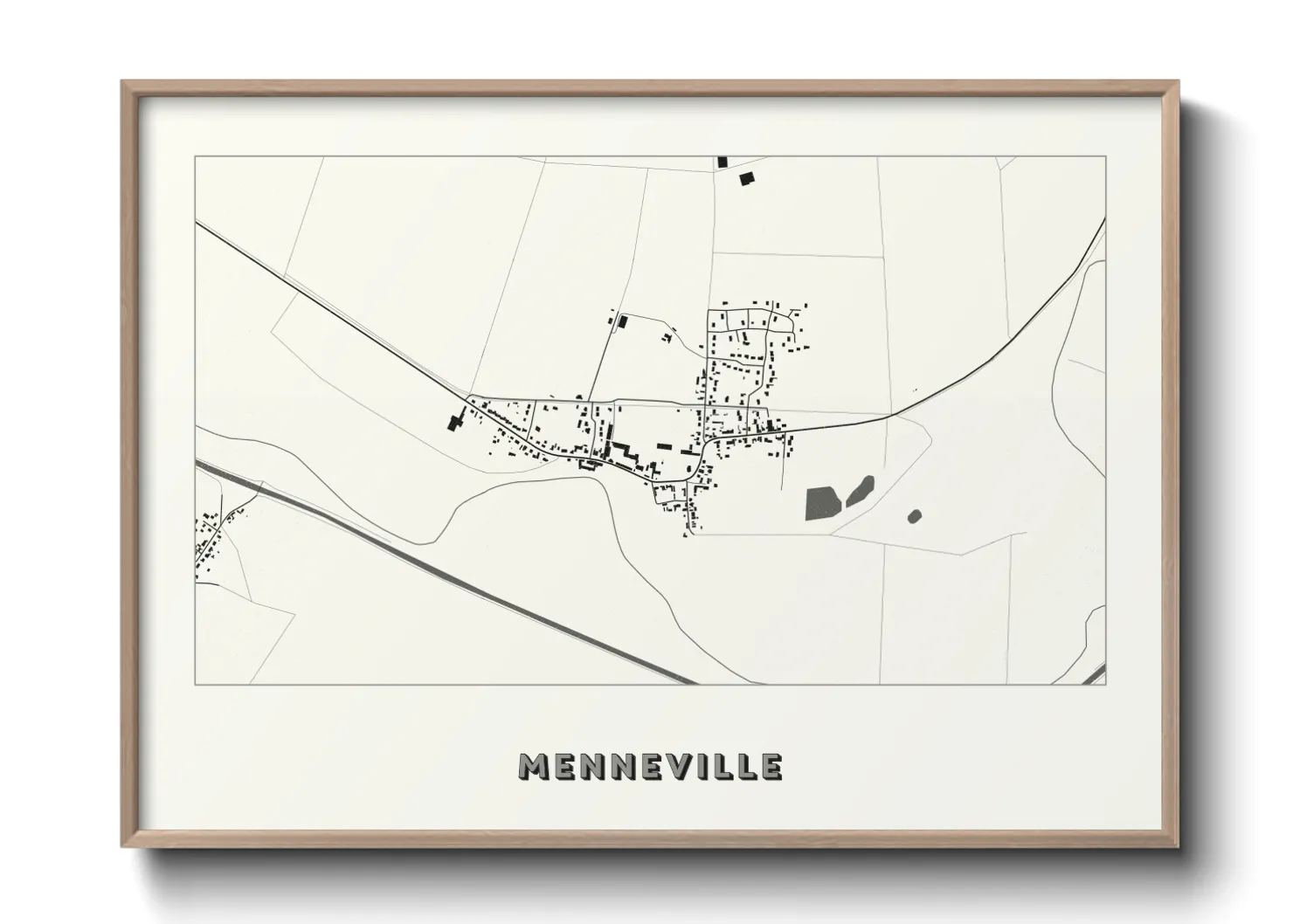 Une affiche de carte sur Menneville