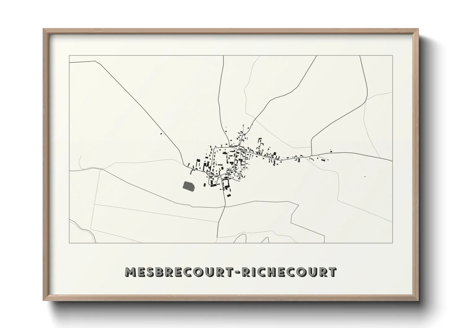 Une affiche de carte sur Mesbrecourt-Richecourt