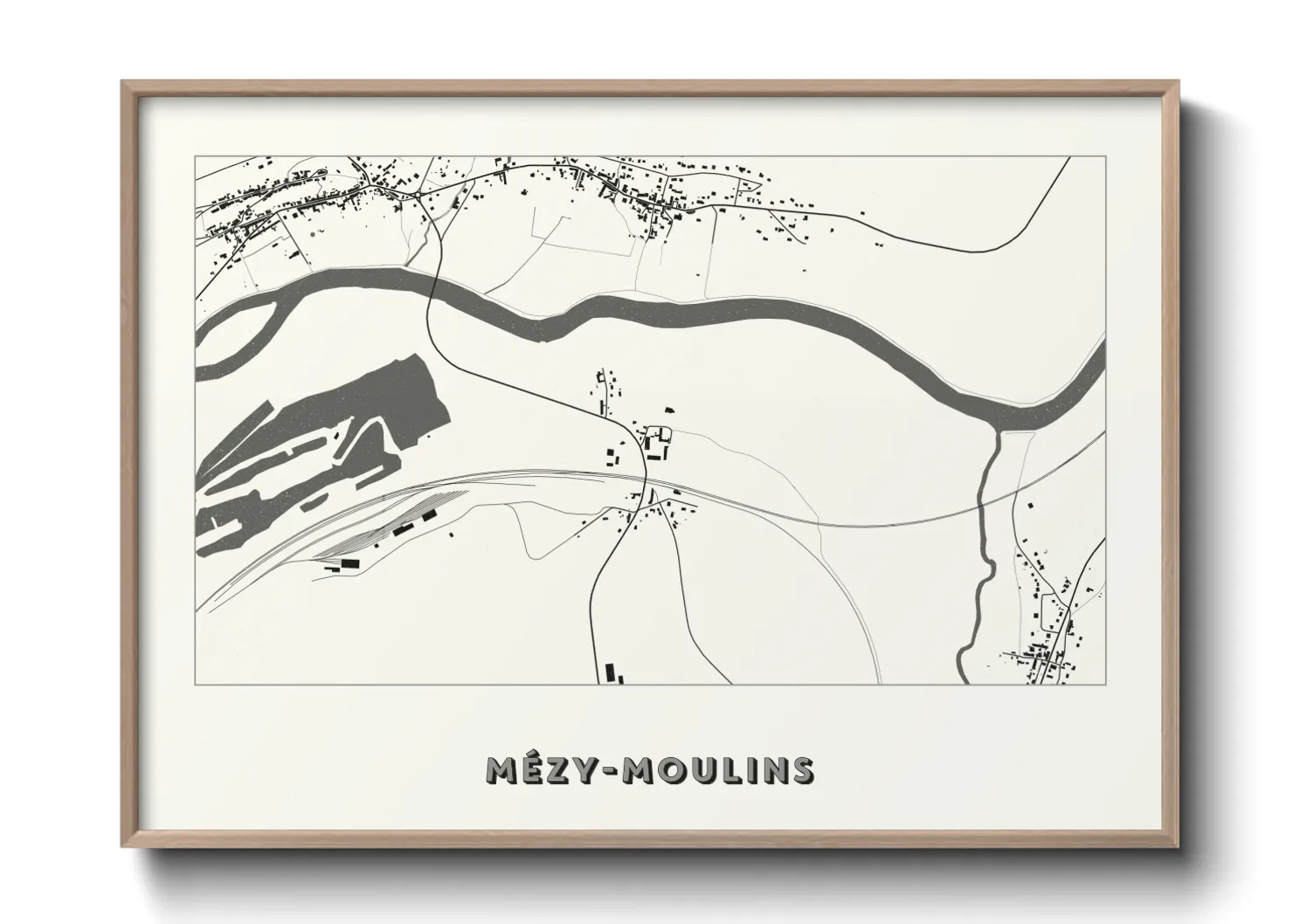 Une affiche de carte sur Mézy-Moulins