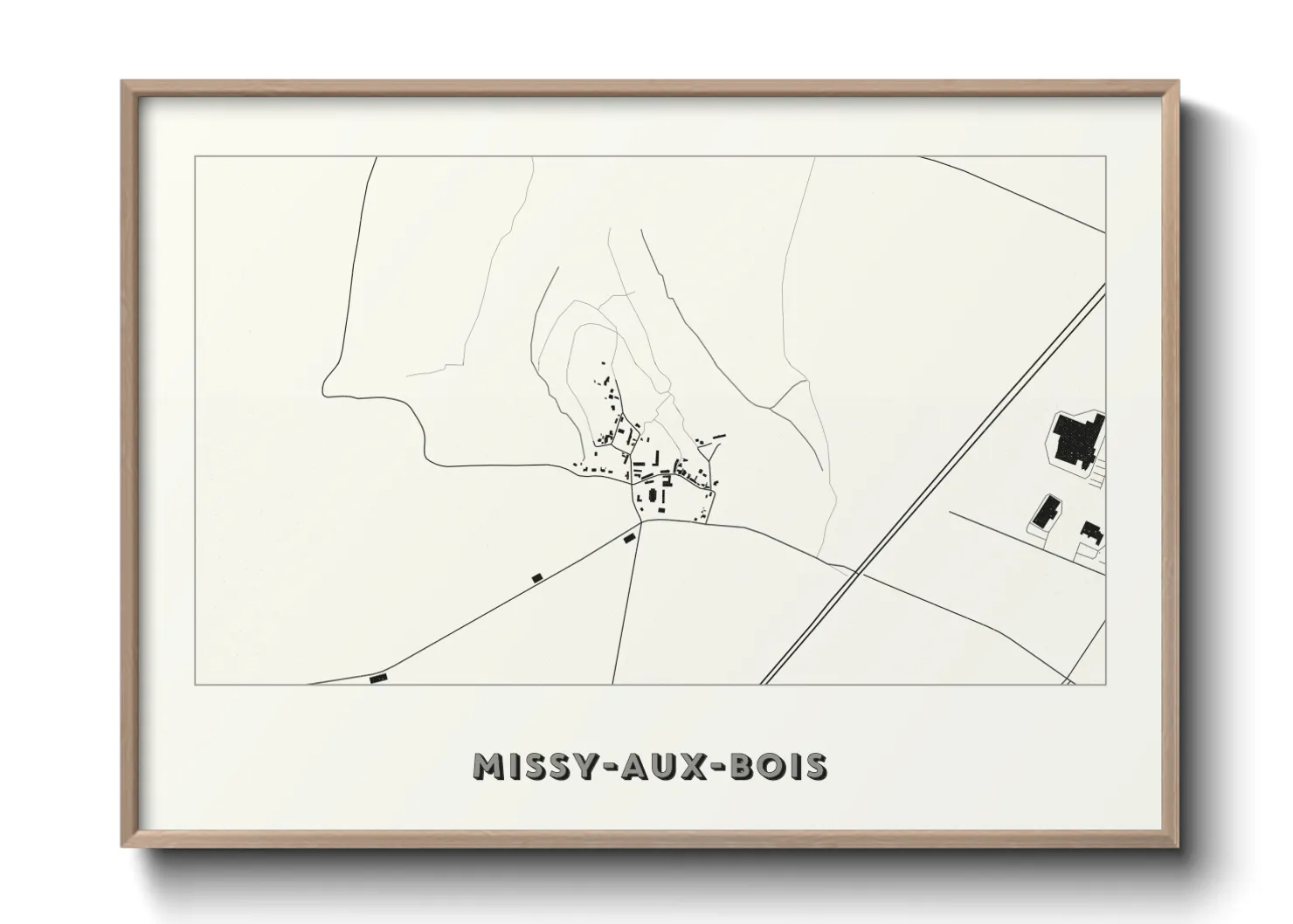 Une affiche de carte sur Missy-aux-Bois