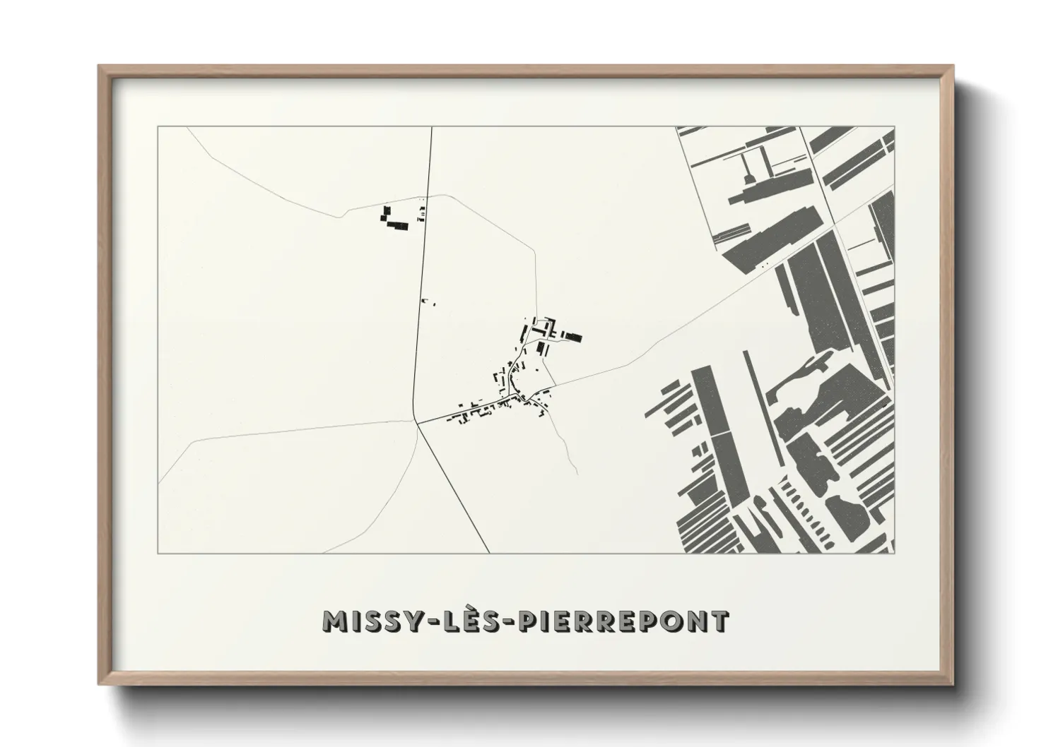 Une affiche de carte sur Missy-lès-Pierrepont