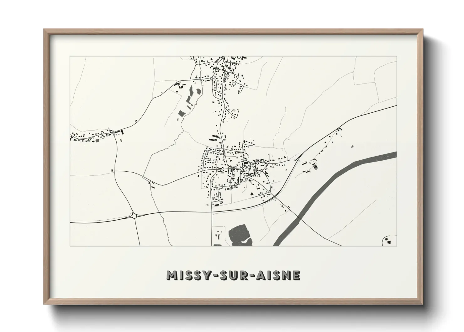 Une affiche de carte sur Missy-sur-Aisne