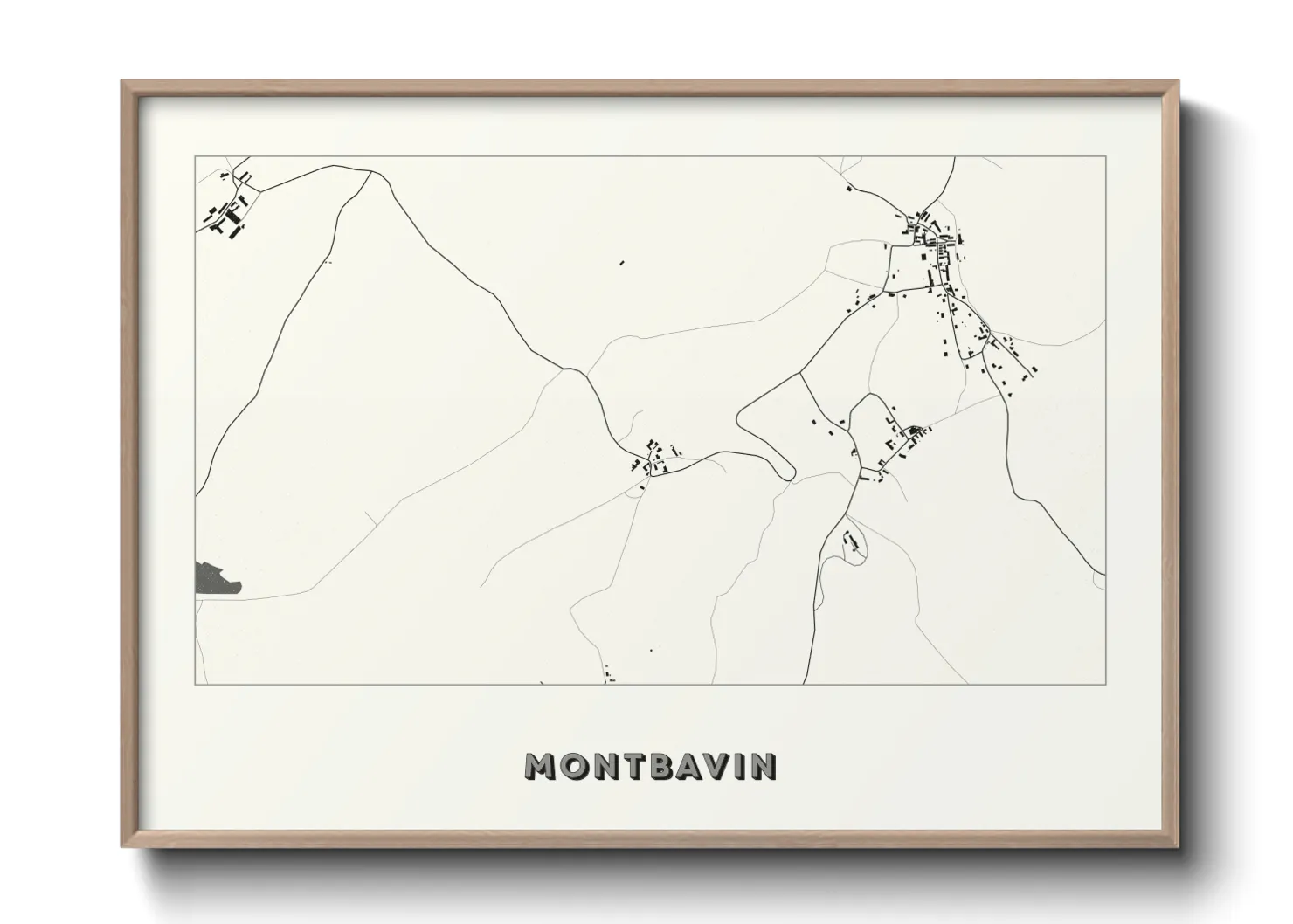 Une affiche de carte sur Montbavin