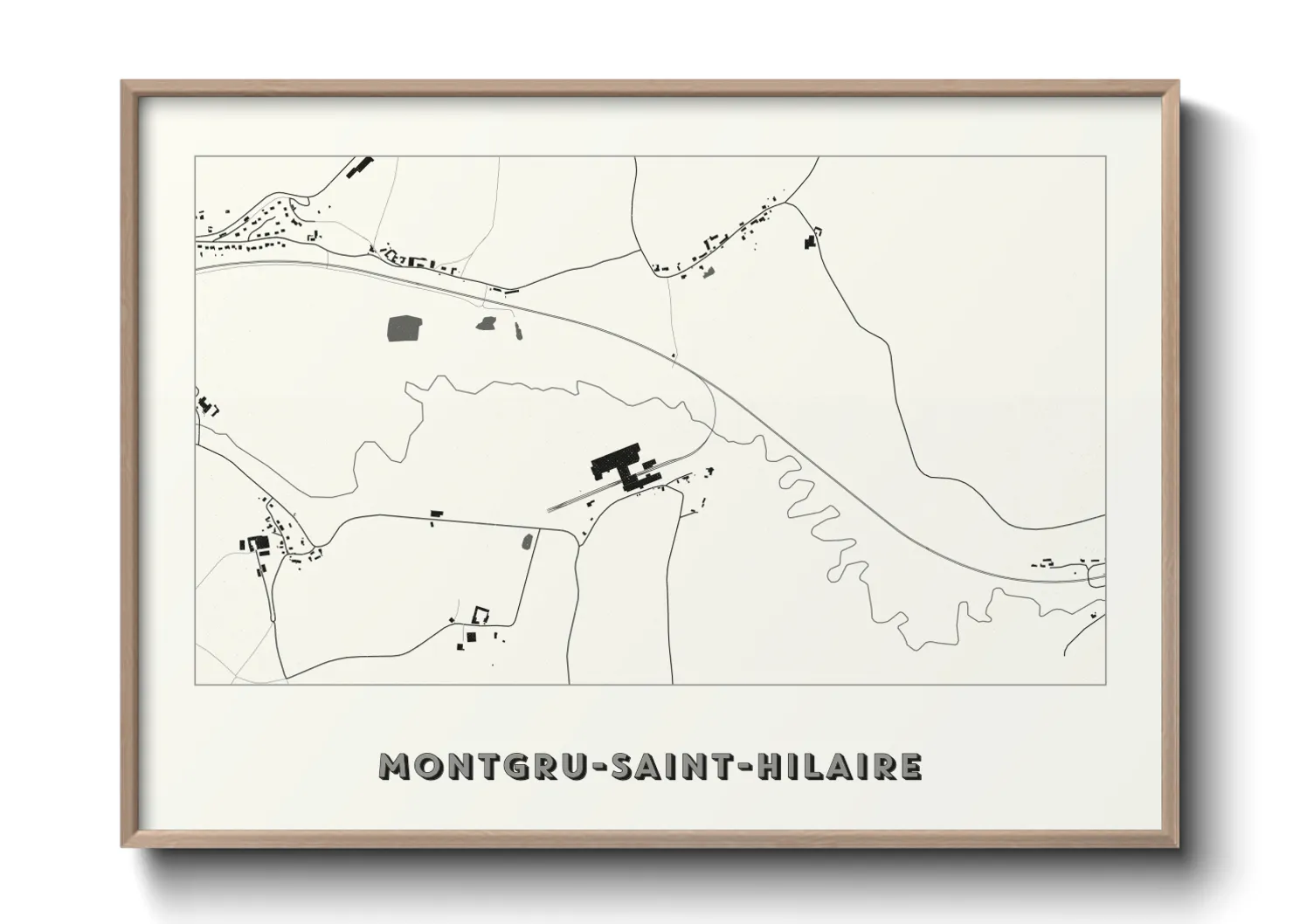 Une affiche de carte sur Montgru-Saint-Hilaire