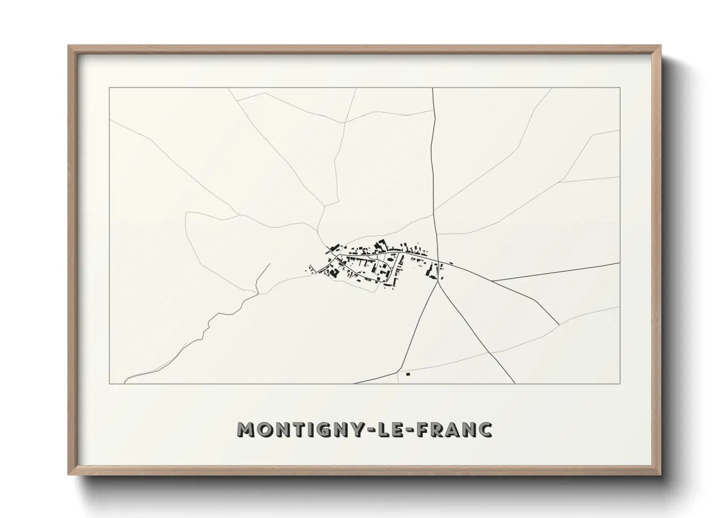 Une affiche de carte sur Montigny-le-Franc