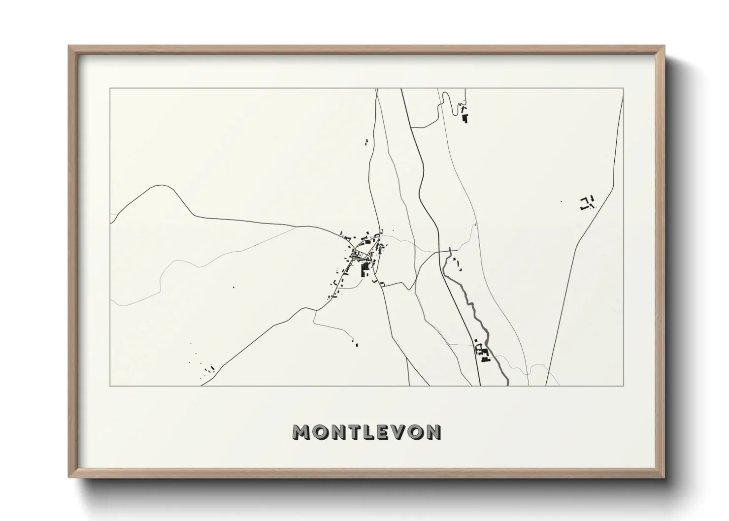 Une affiche de carte sur Montlevon