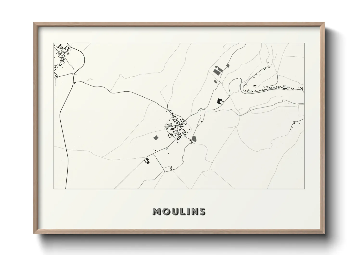 Une affiche de carte sur Moulins