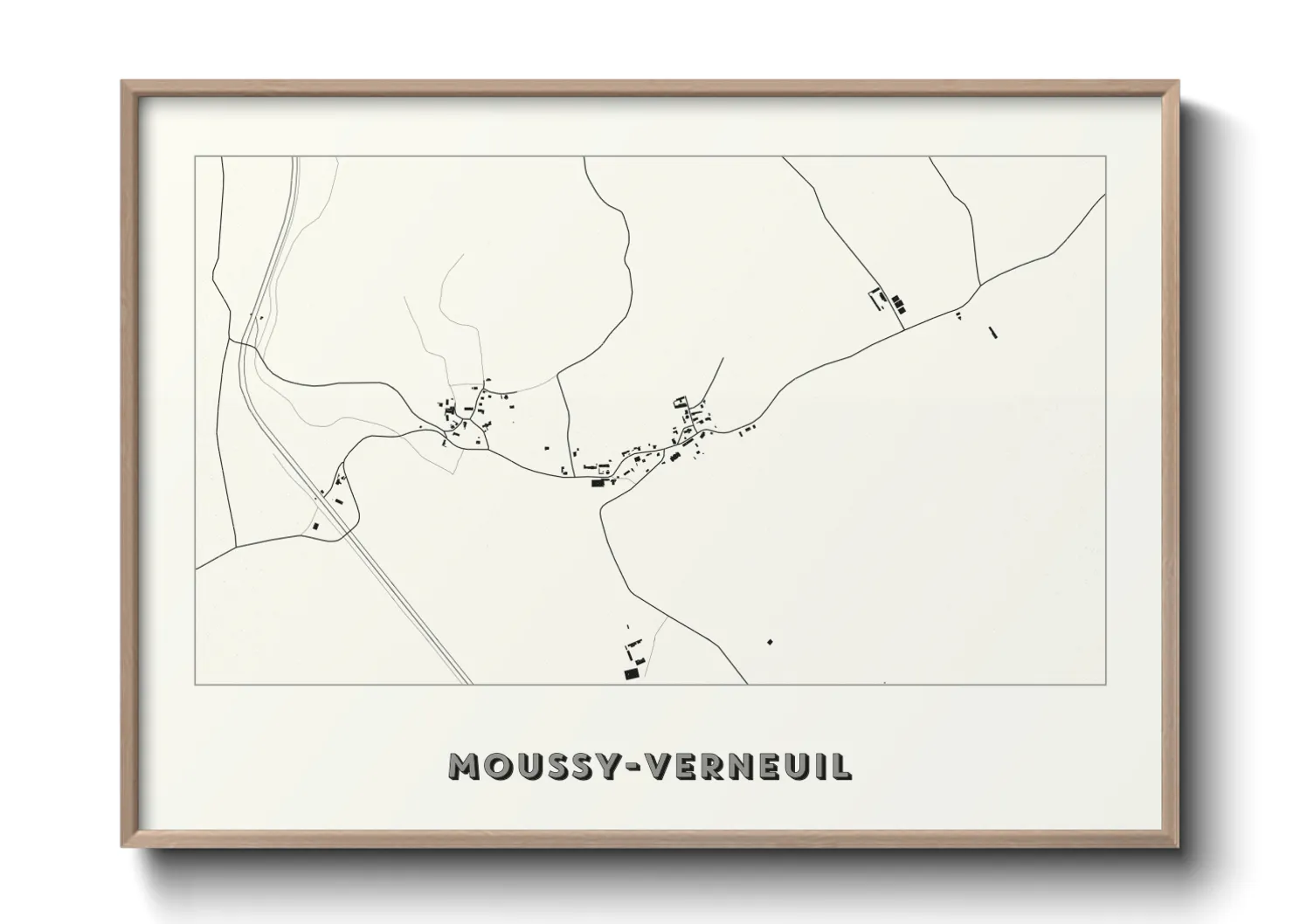 Une affiche de carte sur Moussy-Verneuil