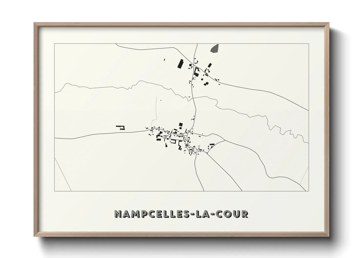 Une affiche de carte sur Nampcelles-la-Cour