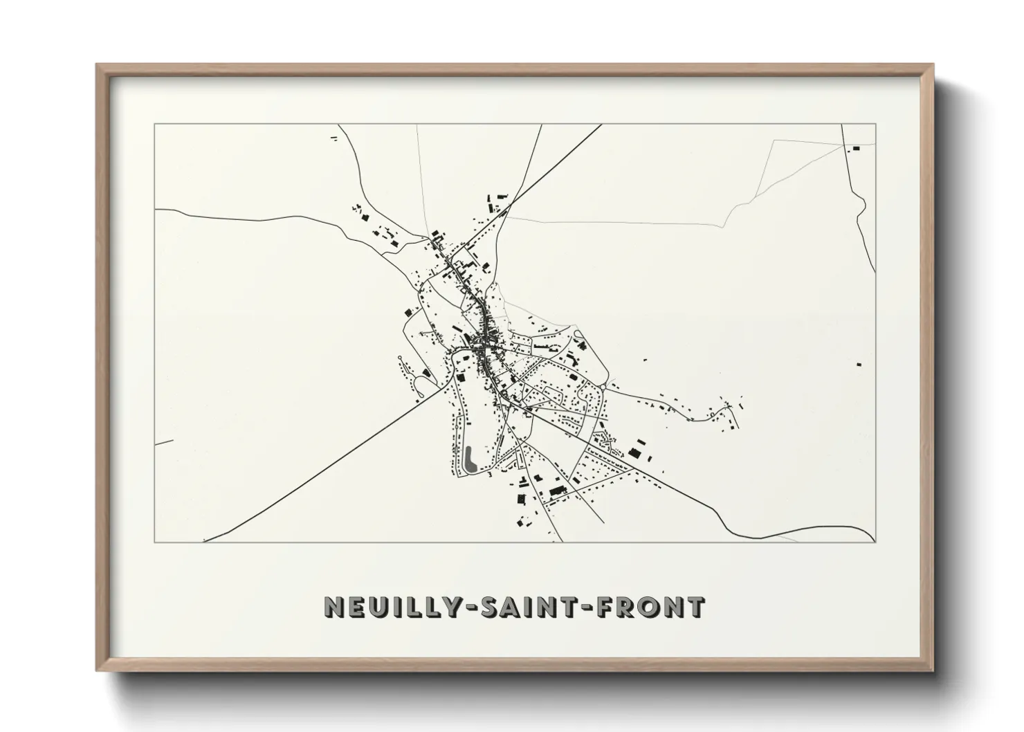 Une affiche de carte sur Neuilly-Saint-Front