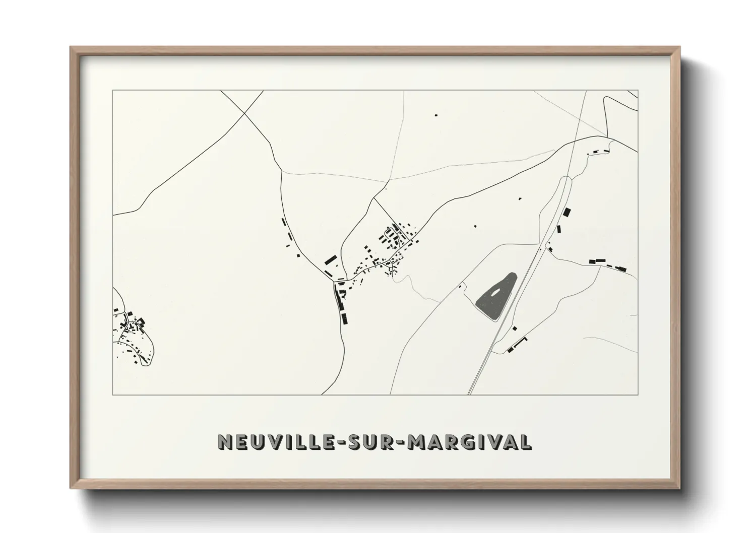 Une affiche de carte sur Neuville-sur-Margival