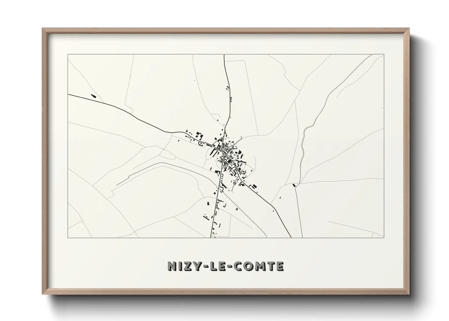 Une affiche de carte sur Nizy-le-Comte