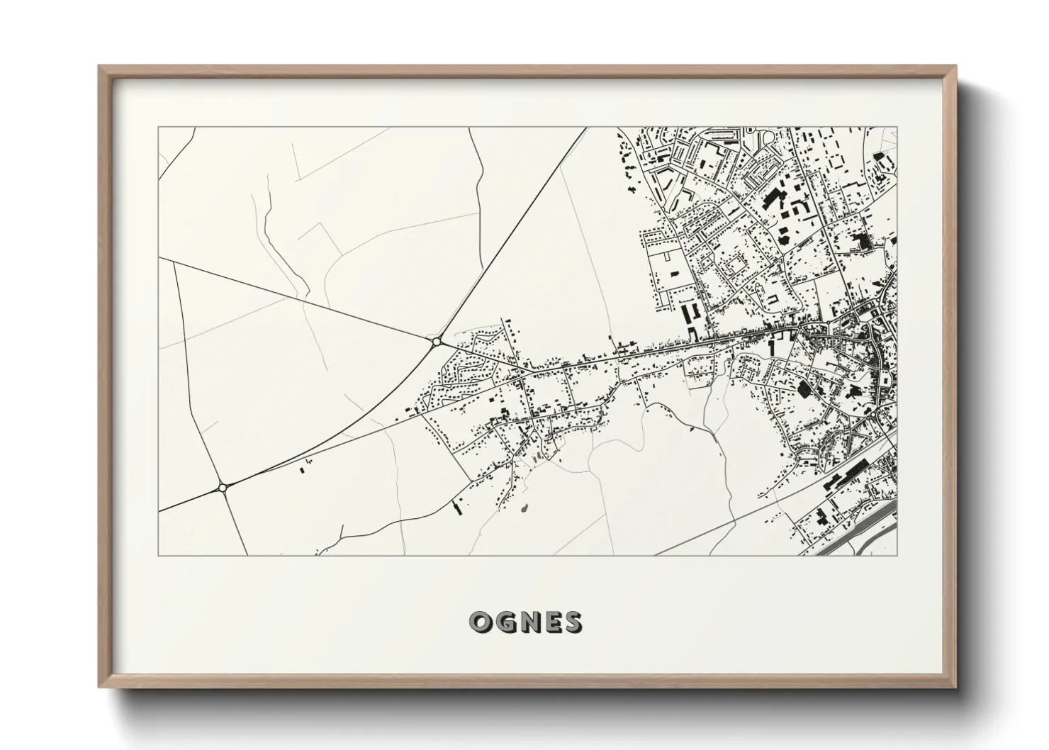 Une affiche de carte sur Ognes