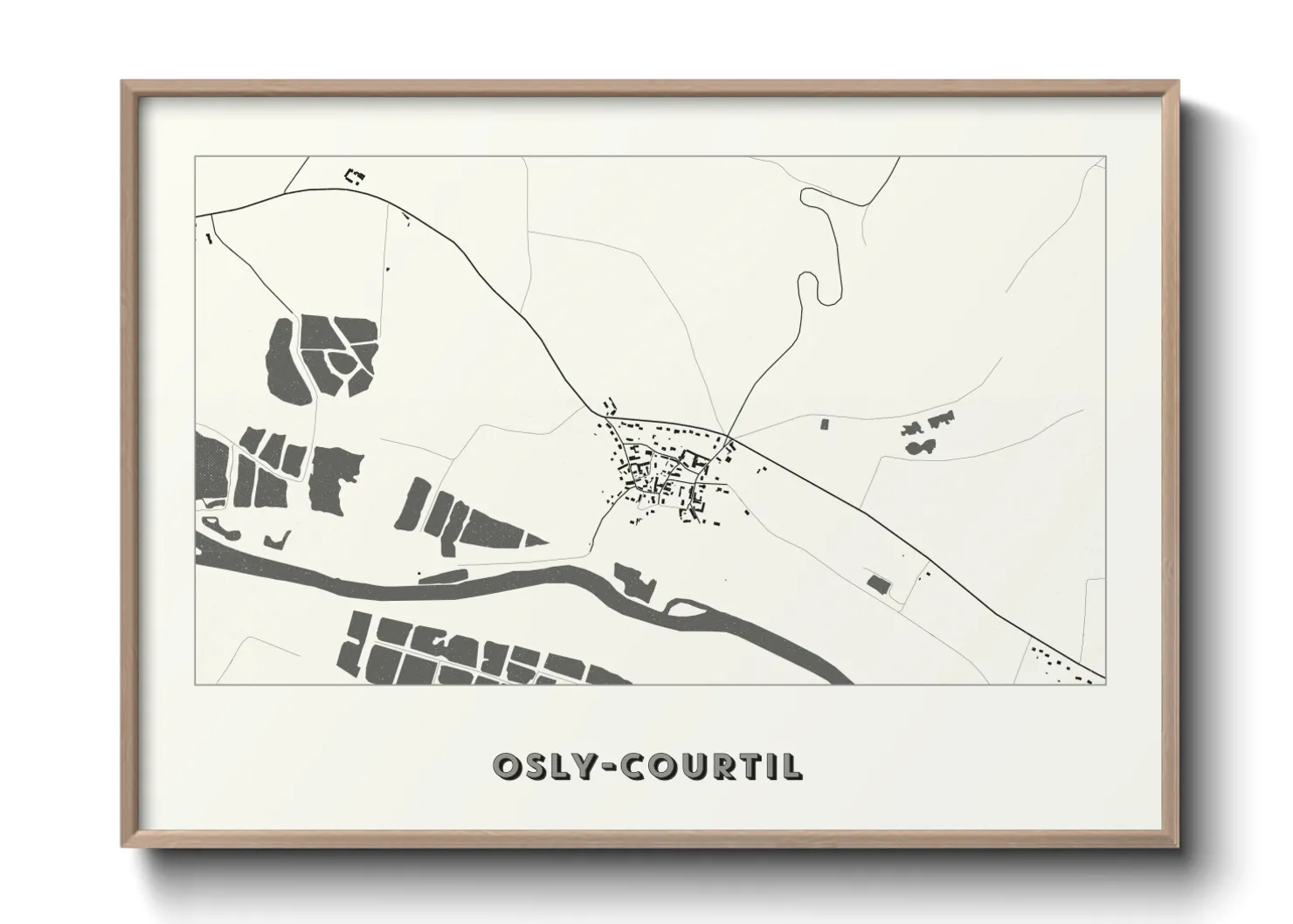Une affiche de carte sur Osly-Courtil
