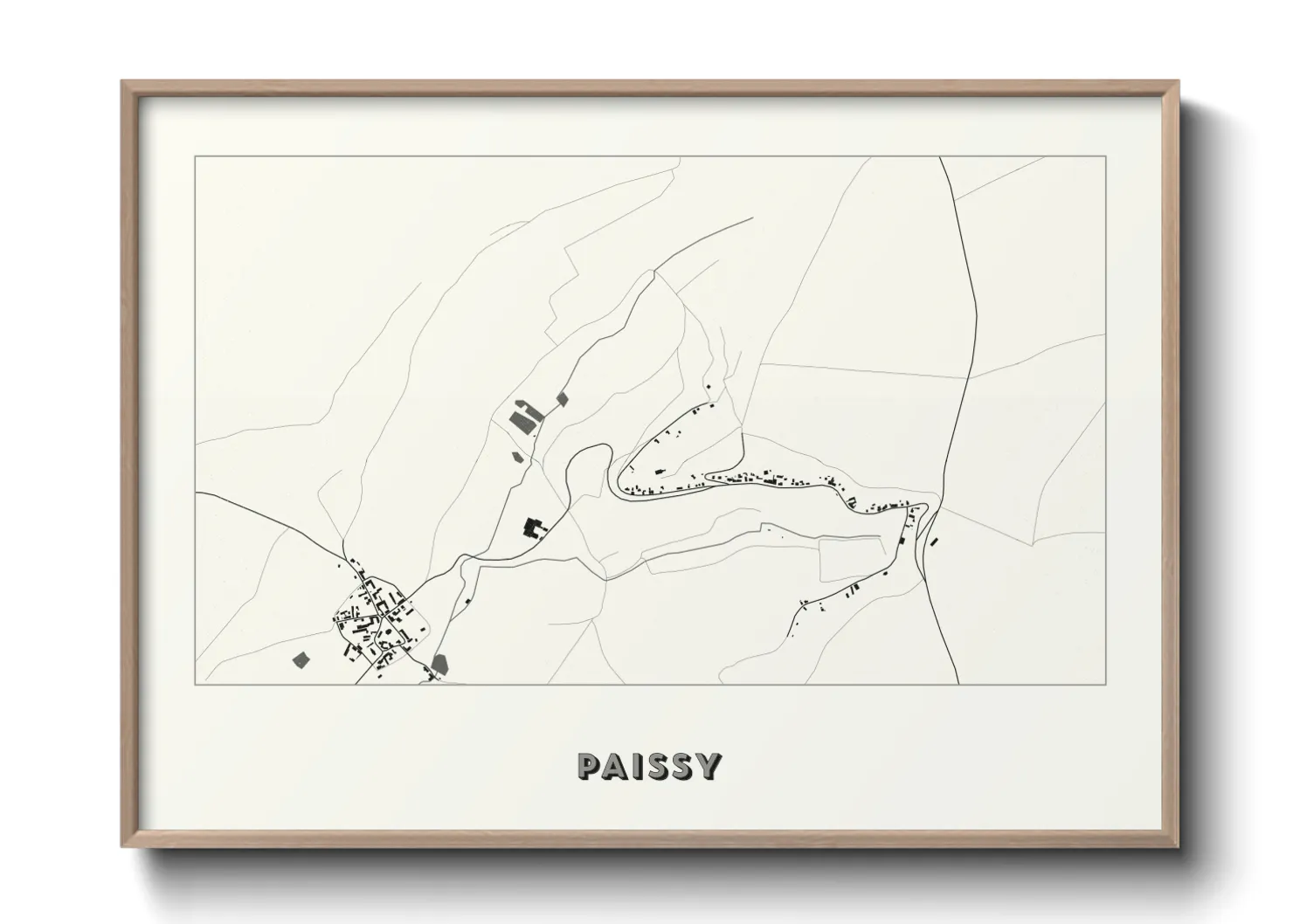 Une affiche de carte sur Paissy