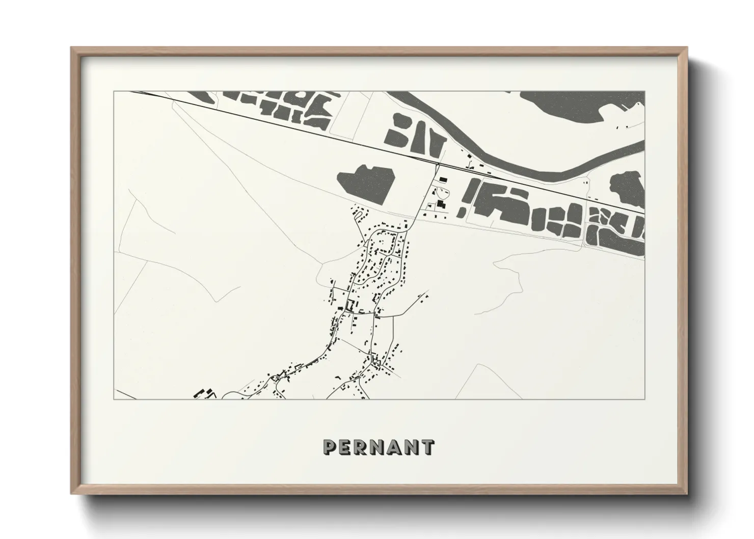 Une affiche de carte sur Pernant