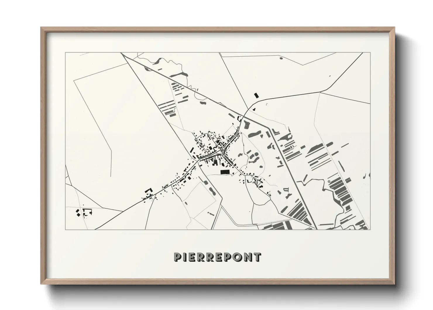 Une affiche de carte sur Pierrepont