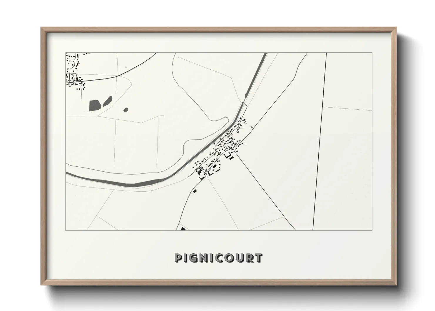 Une affiche de carte sur Pignicourt