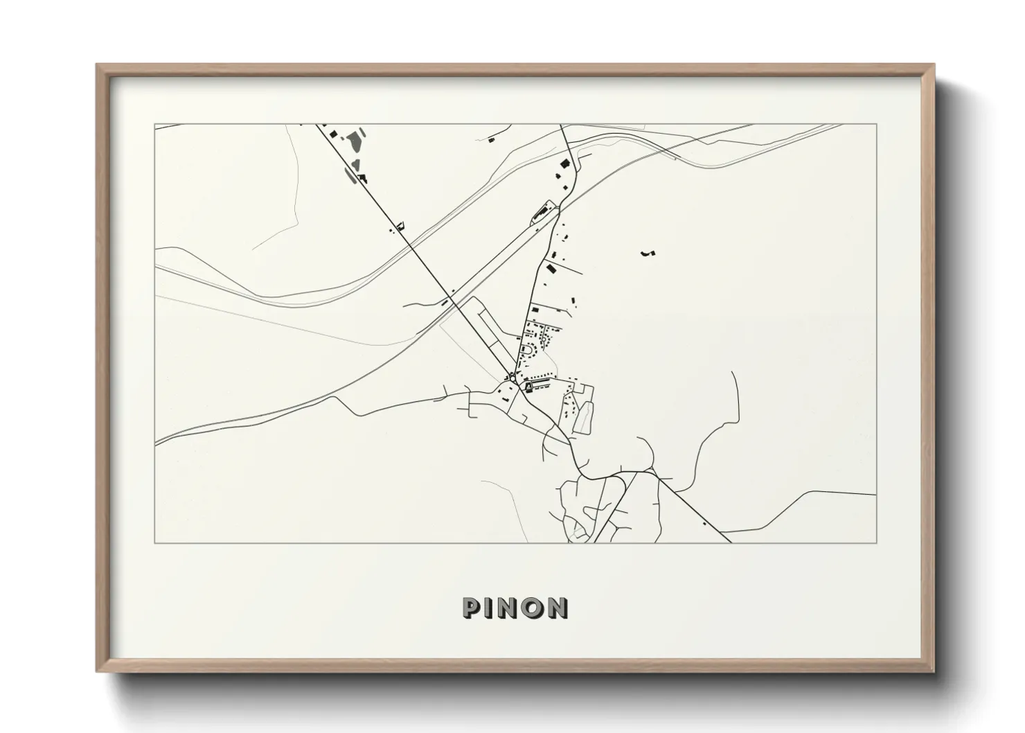 Une affiche de carte sur Pinon
