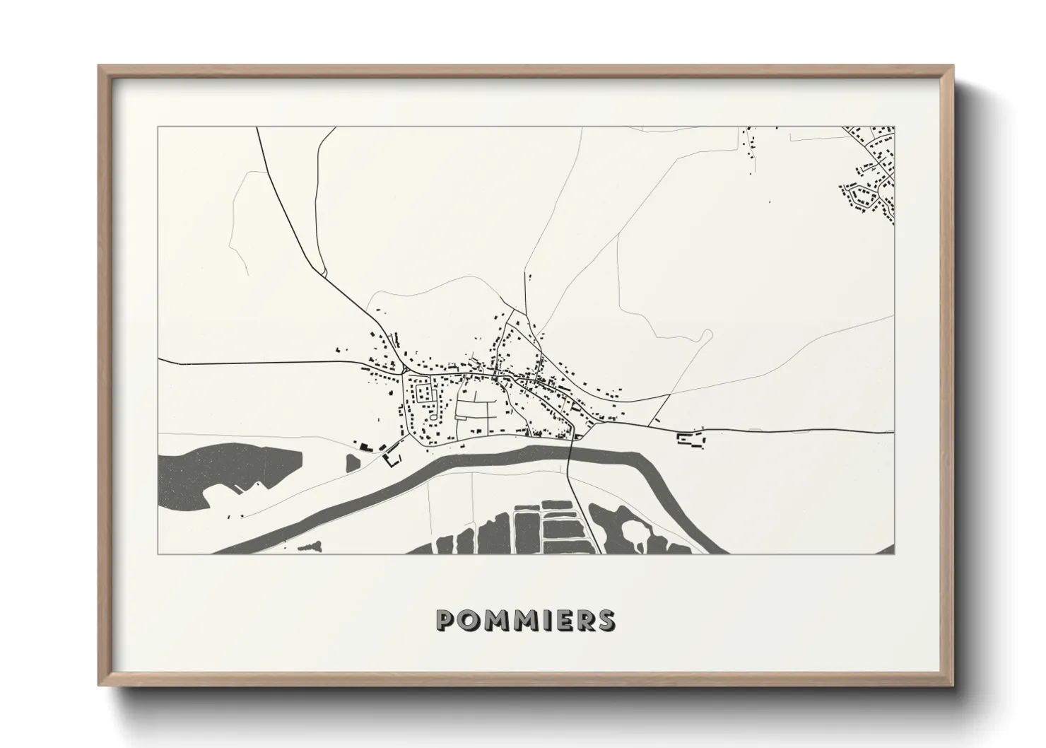 Une affiche de carte sur Pommiers
