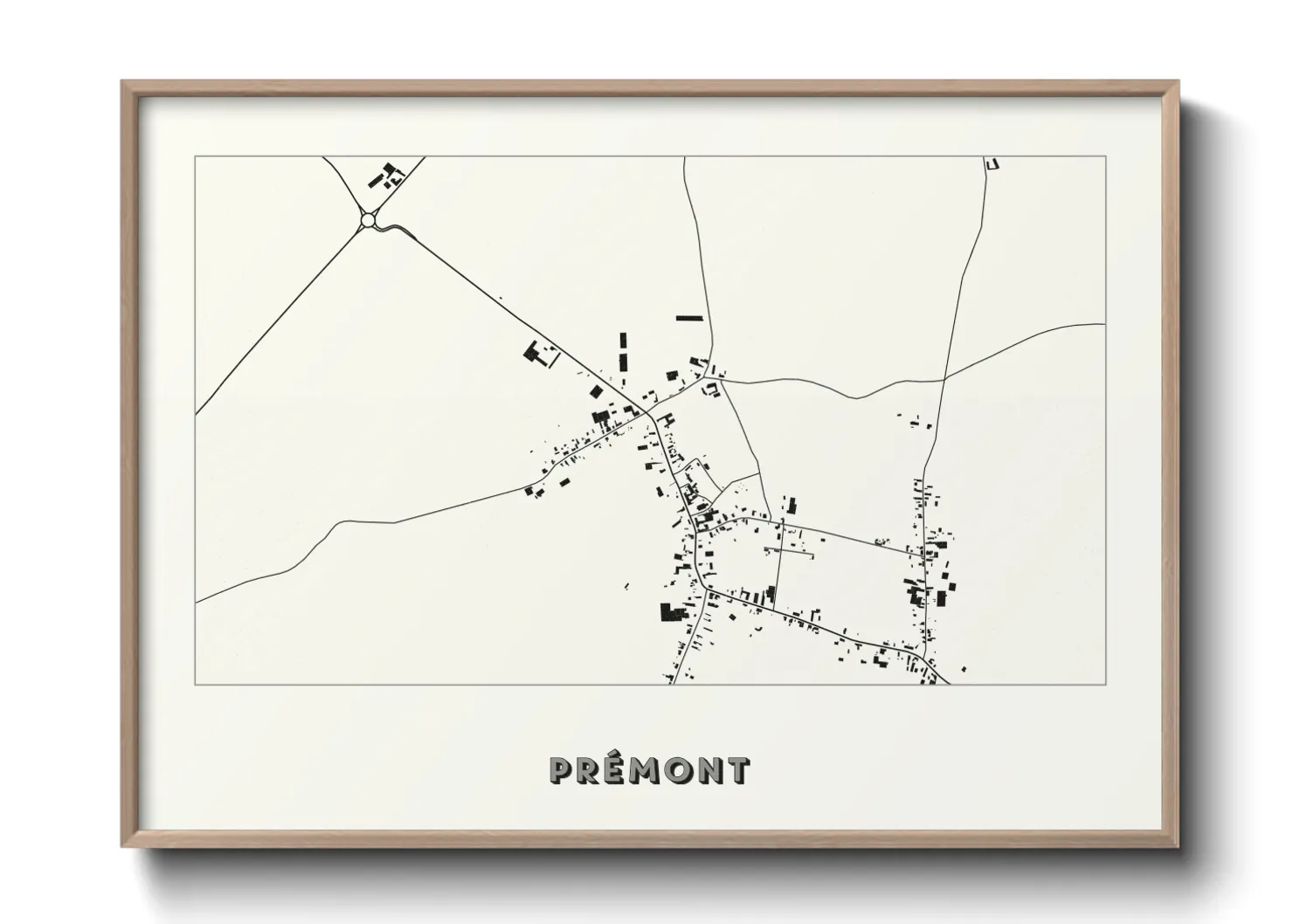 Une affiche de carte sur Prémont