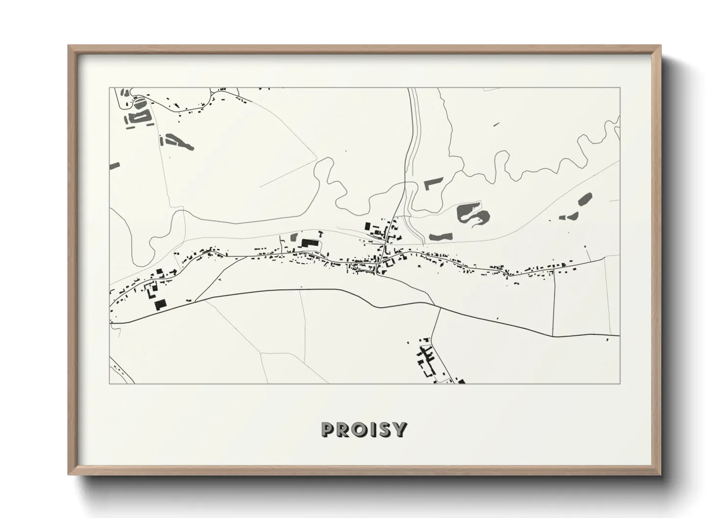 Une affiche de carte sur Proisy