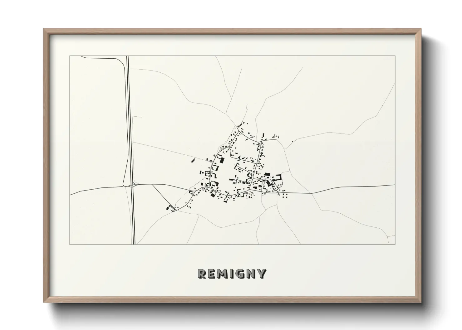 Une affiche de carte sur Remigny