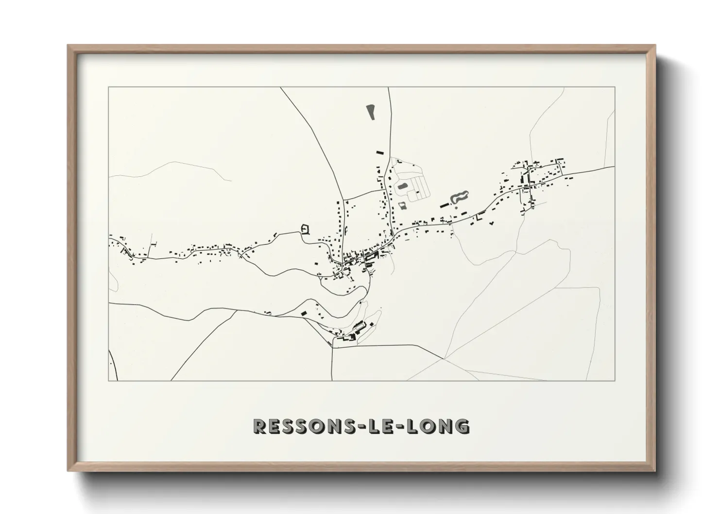 Une affiche de carte sur Ressons-le-Long