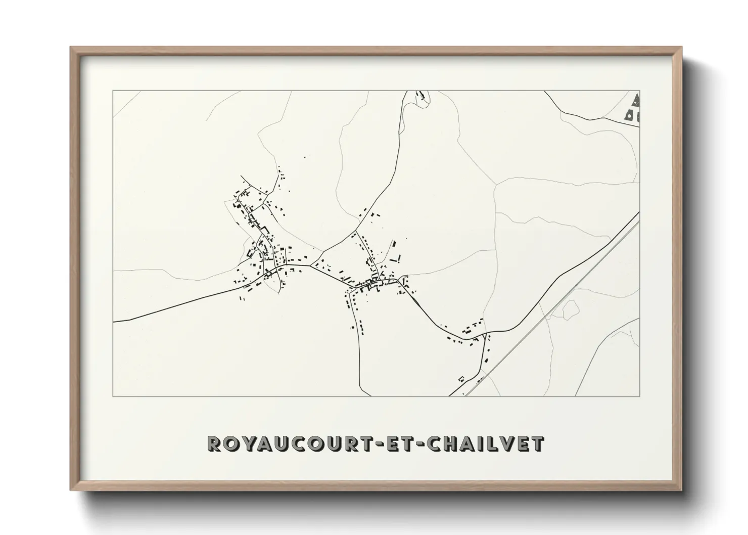 Une affiche de carte sur Royaucourt-et-Chailvet