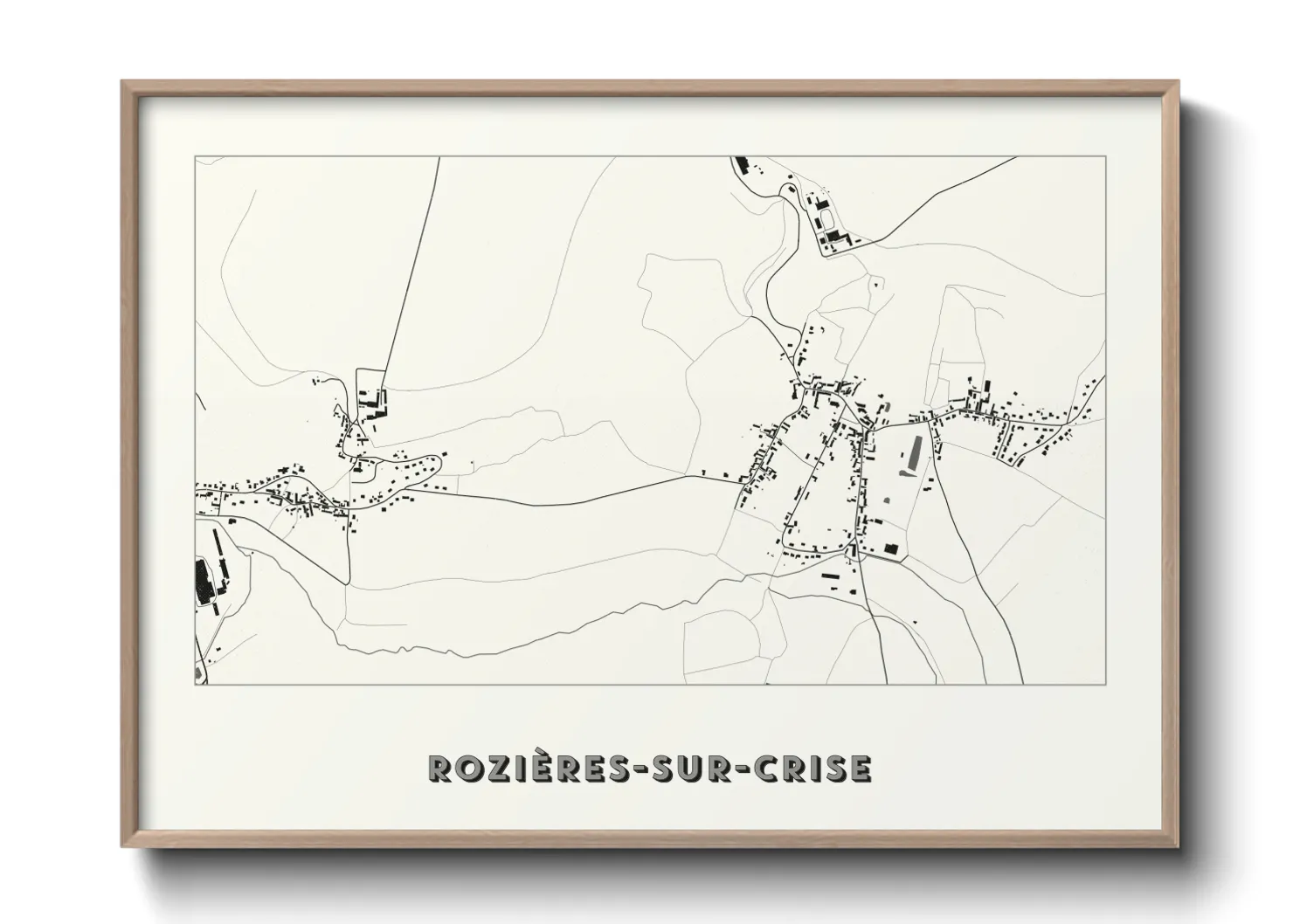 Une affiche de carte sur Rozières-sur-Crise