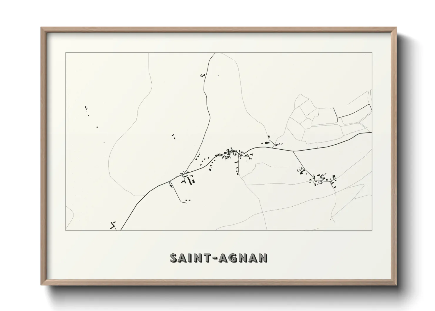 Une affiche de carte sur Saint-Agnan