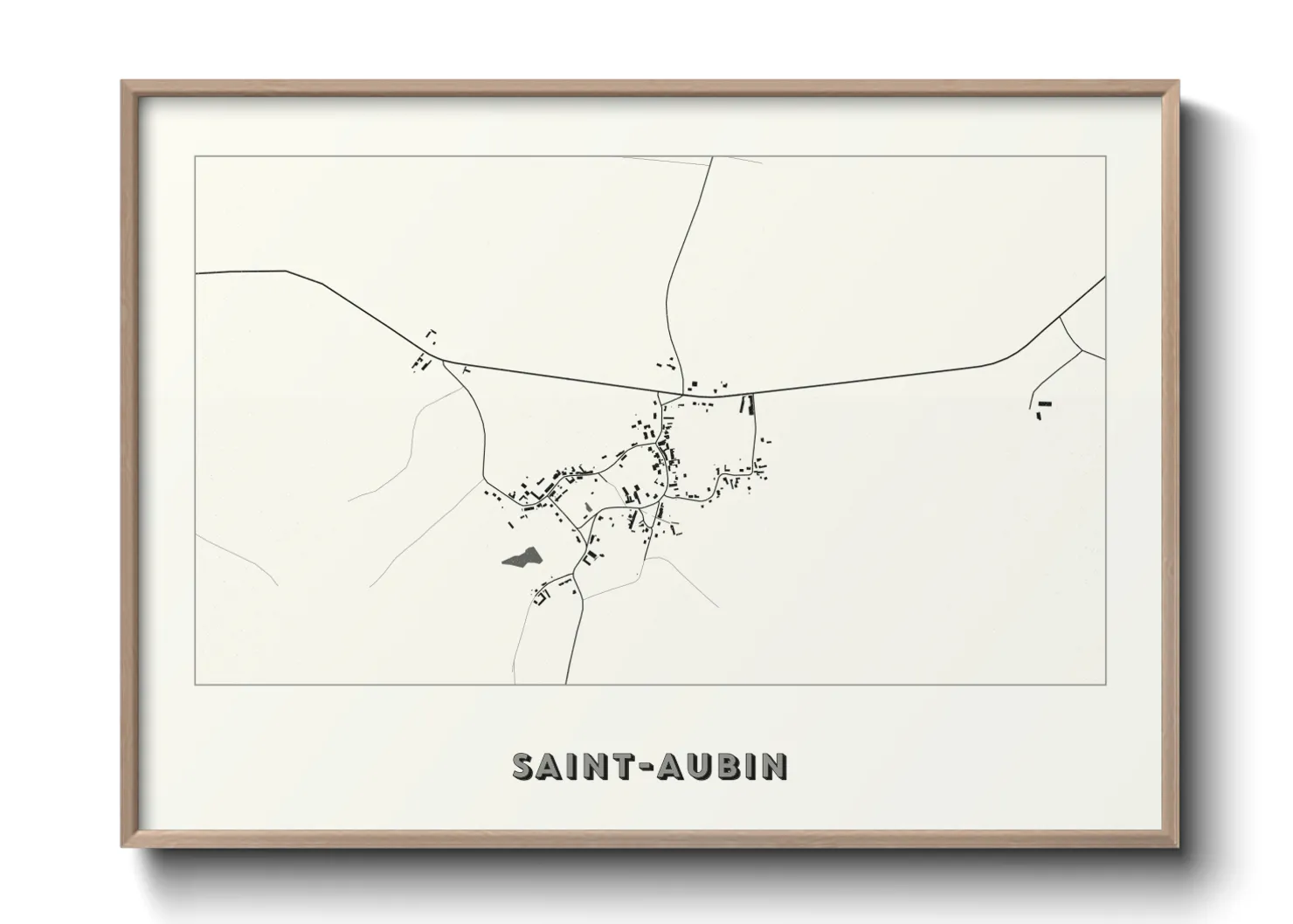 Une affiche de carte sur Saint-Aubin