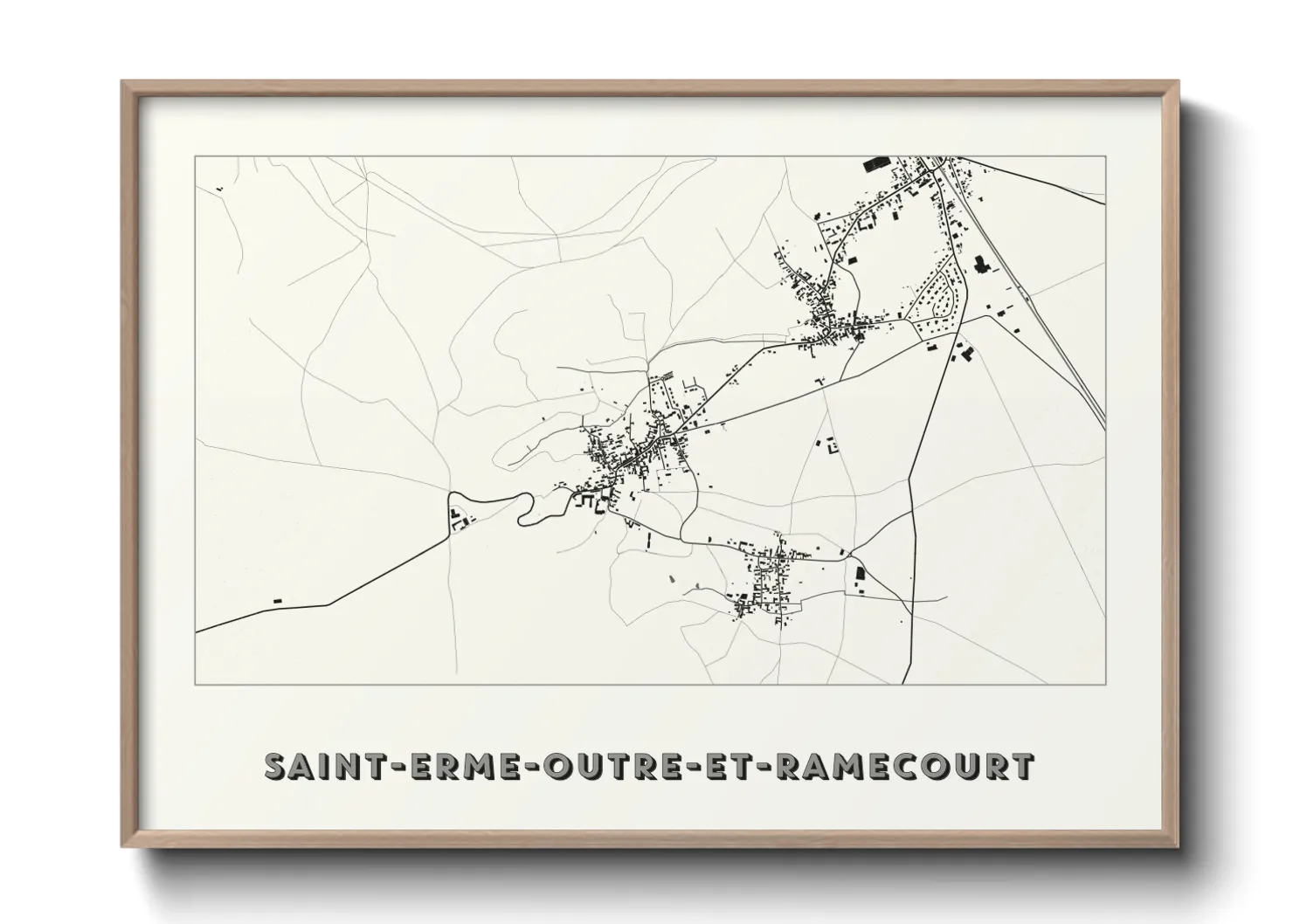 Une affiche de carte sur Saint-Erme-Outre-et-Ramecourt