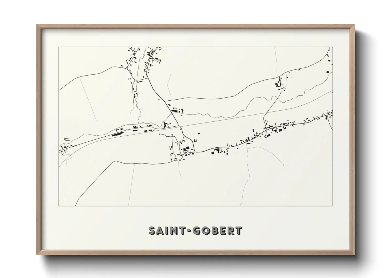Une affiche de carte sur Saint-Gobert