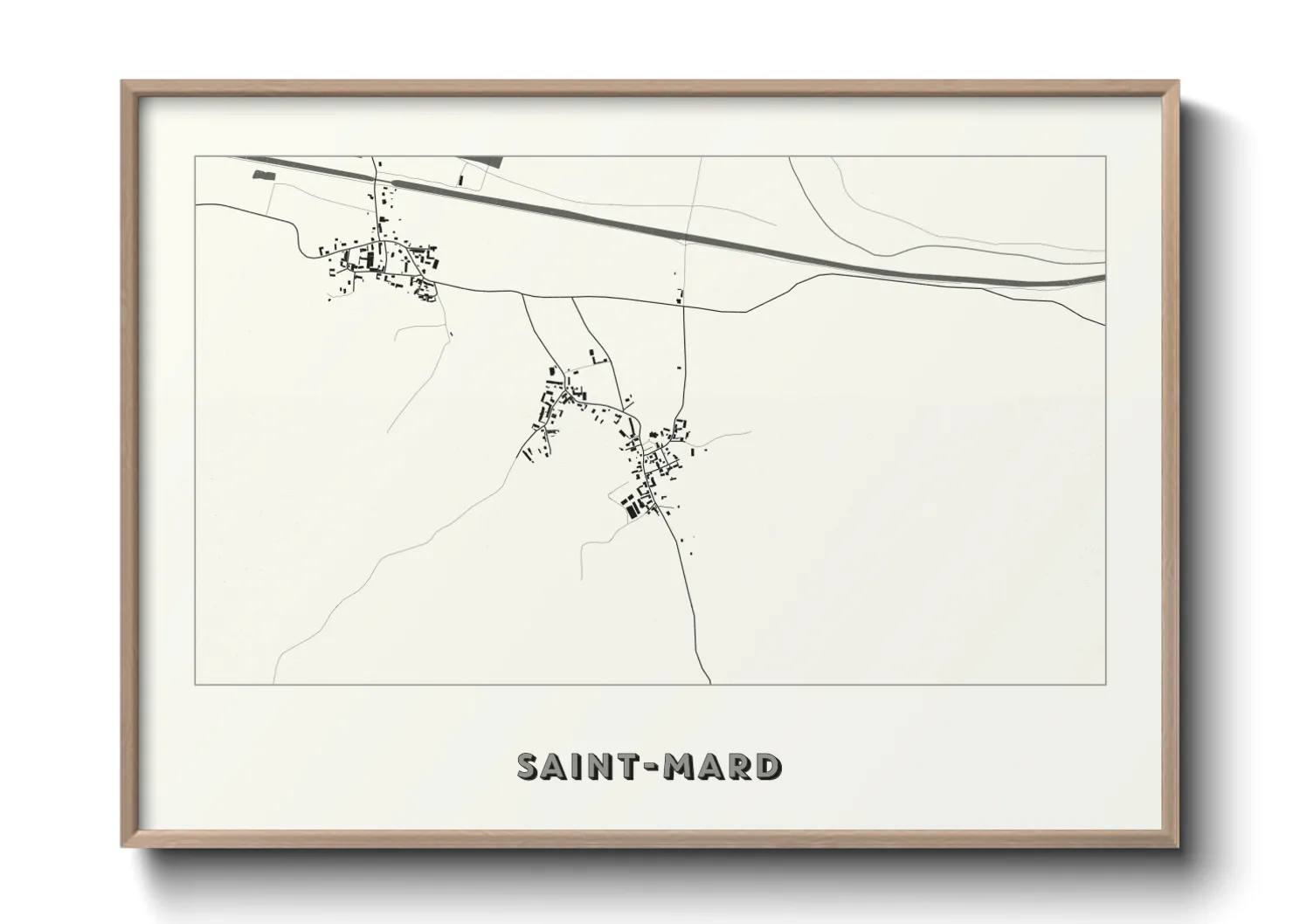 Une affiche de carte sur Saint-Mard