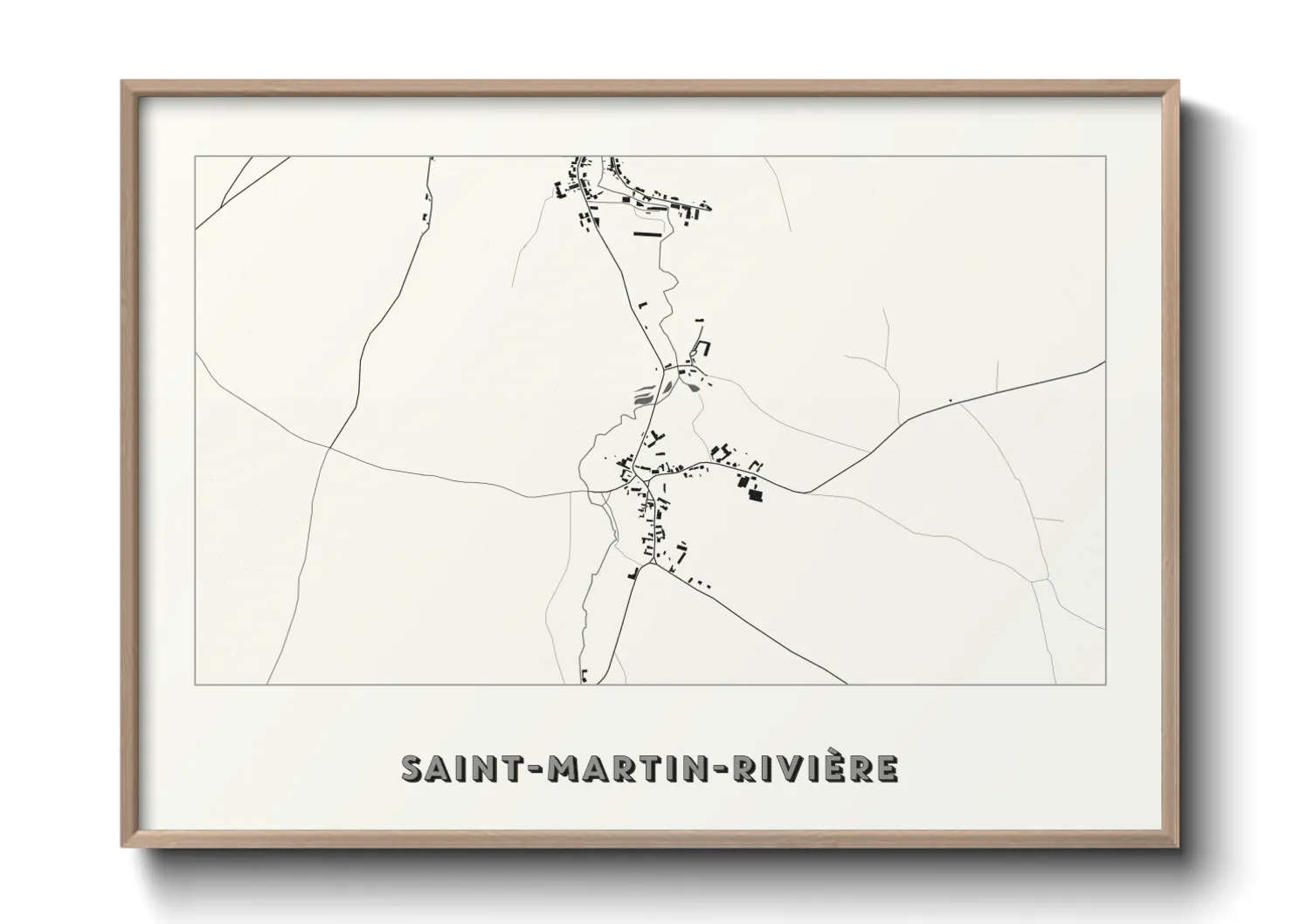 Une affiche de carte sur Saint-Martin-Rivière